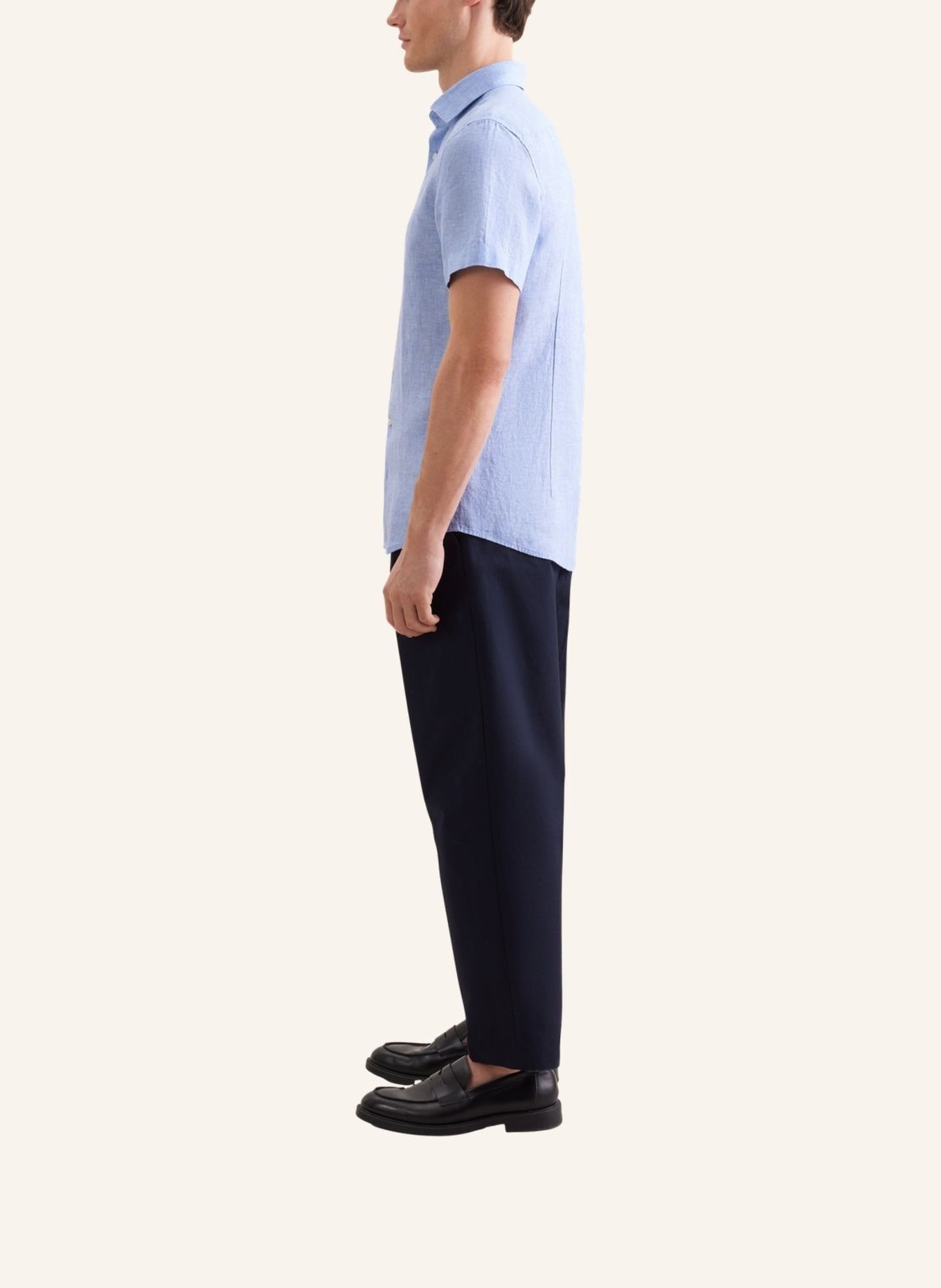 seidensticker Linnen overhemd, slim fit: BLAUW