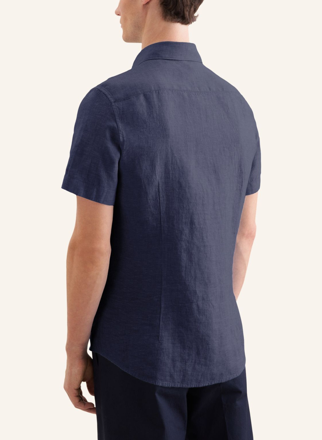 seidensticker Slim-fit linen shirt: DARK BLUE