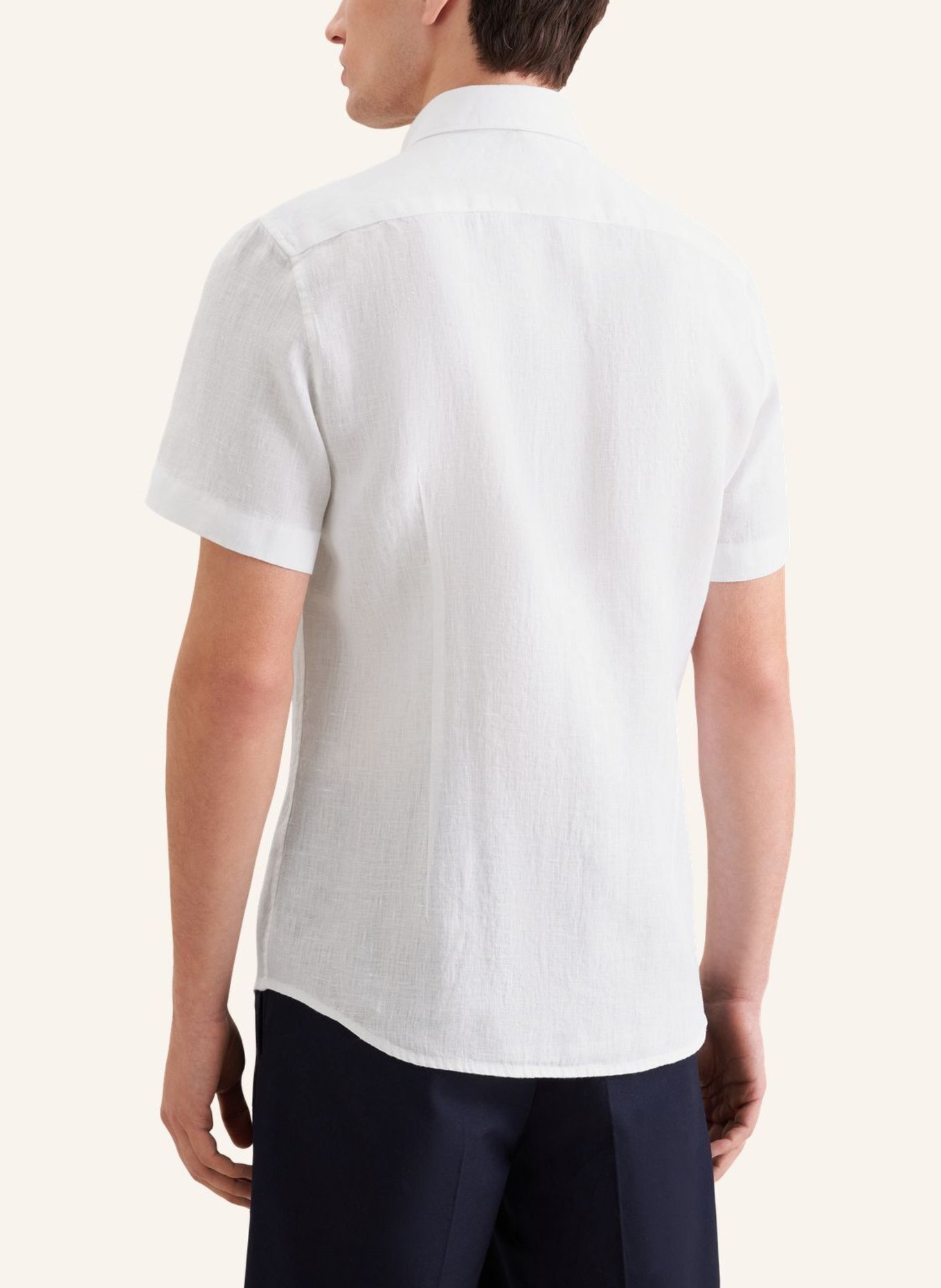 seidensticker Slim-fit linen shirt: WHITE