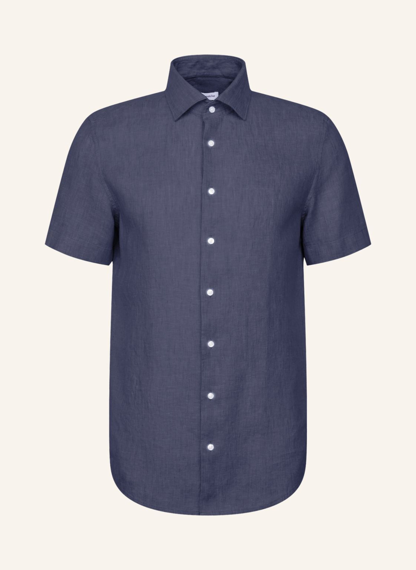 seidensticker Slim-fit linen shirt: DARK BLUE