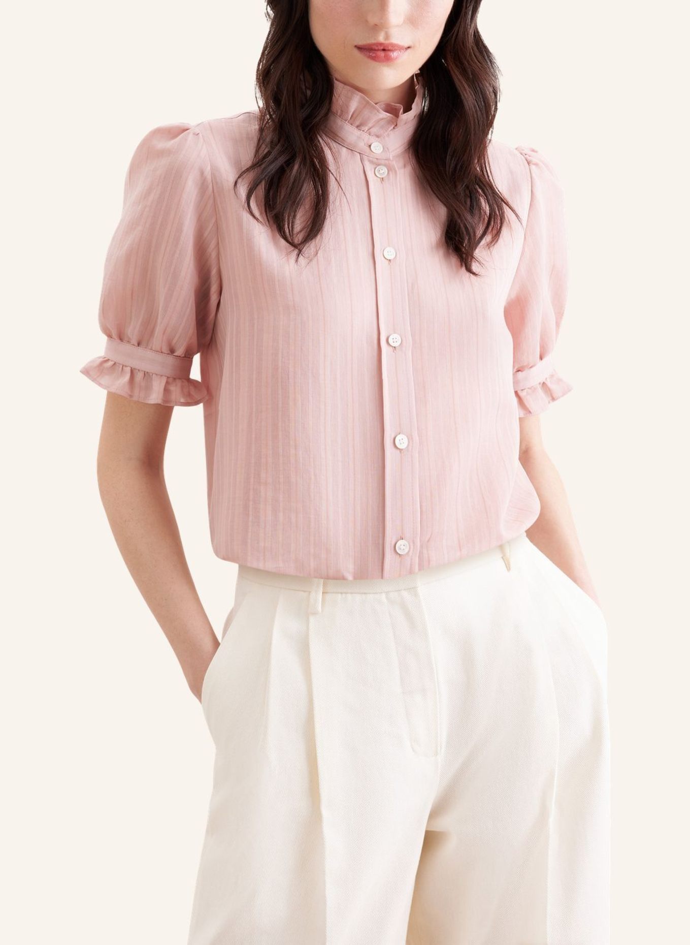 seidensticker Blouse met ruches: ROZE