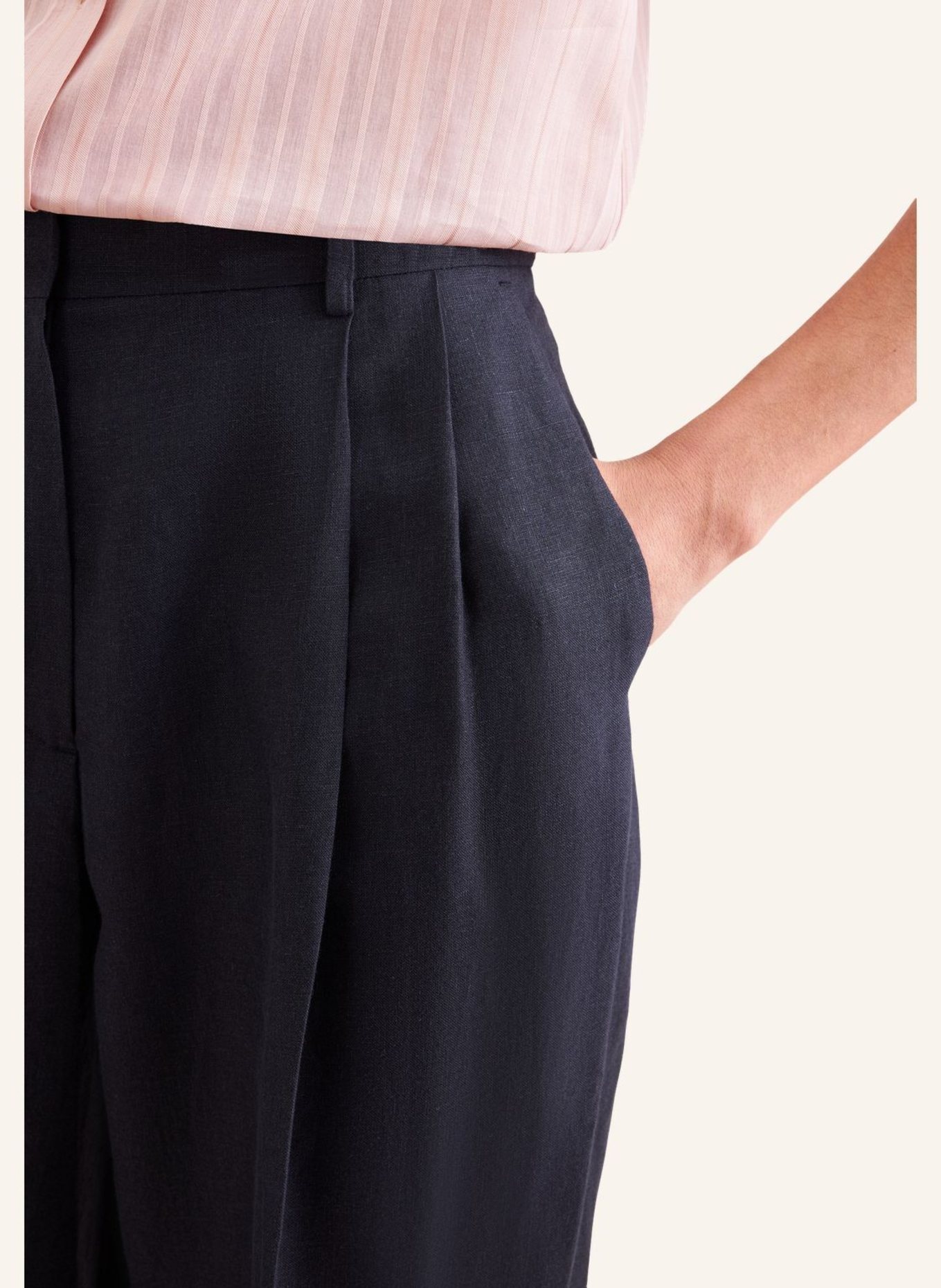 seidensticker stoffen broek: ZWART