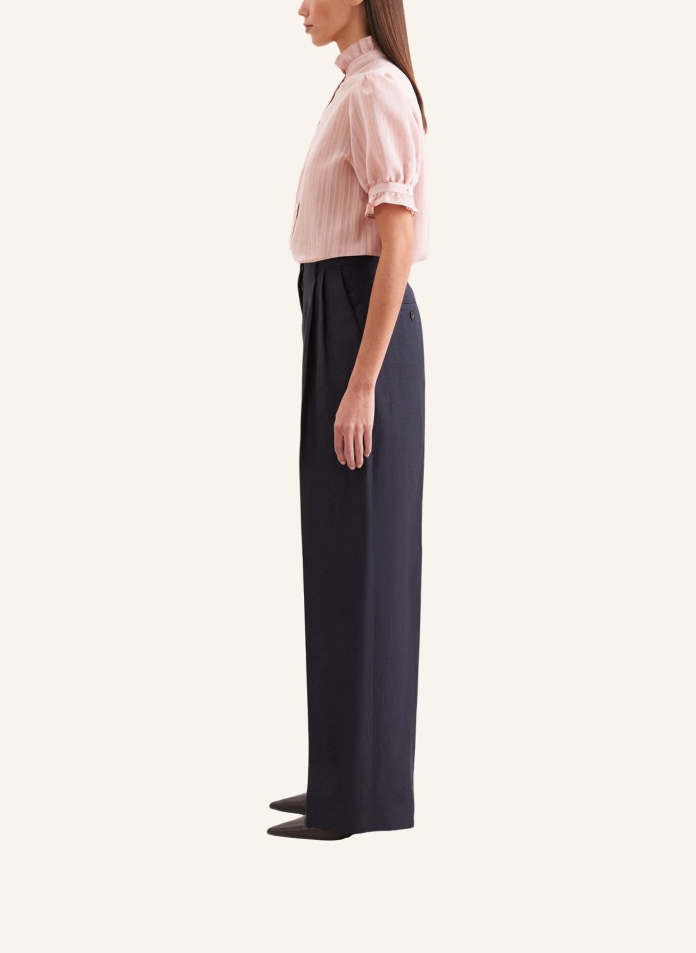 seidensticker stoffen broek: ZWART