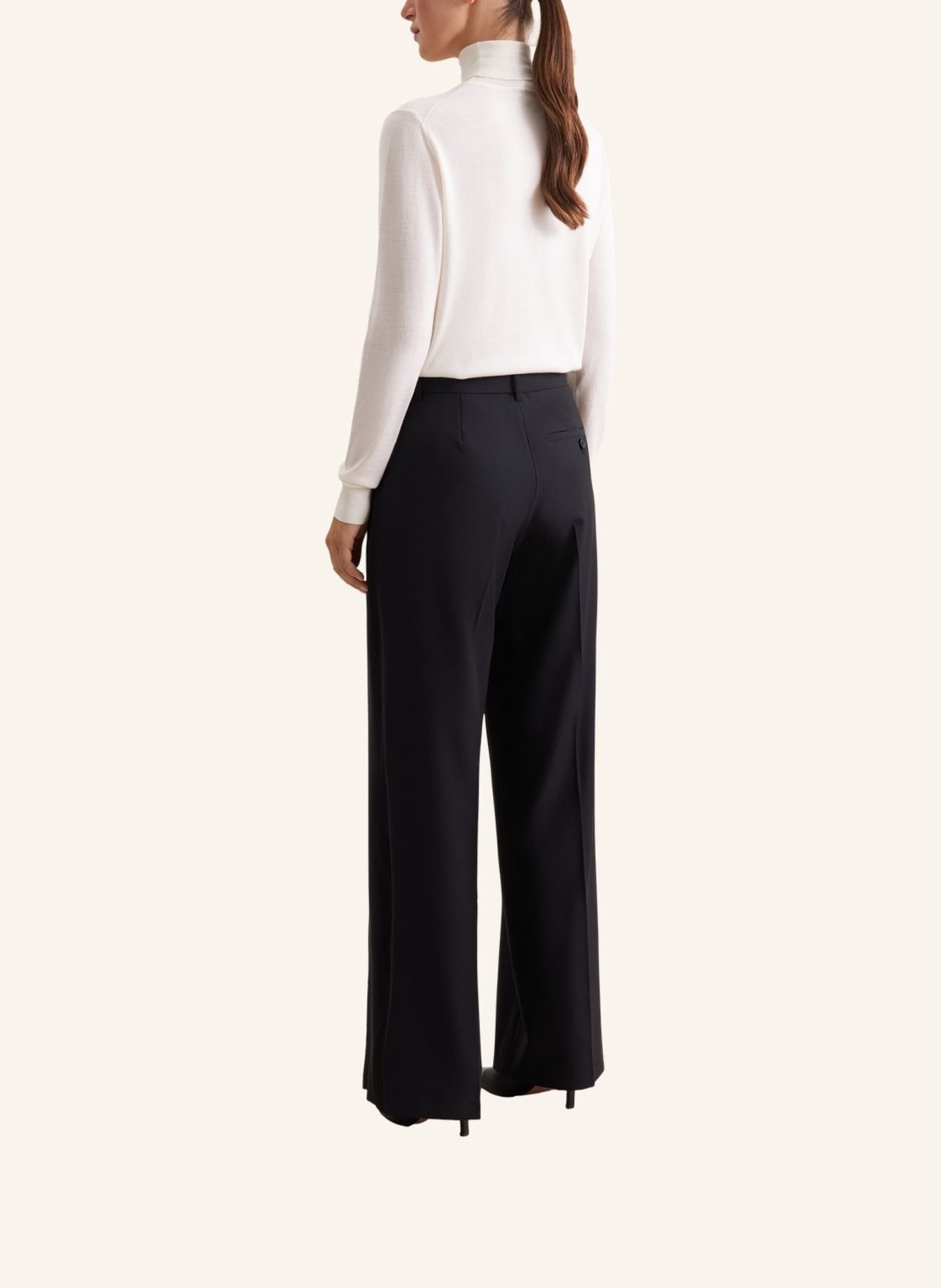 seidensticker stoffen broek: ZWART