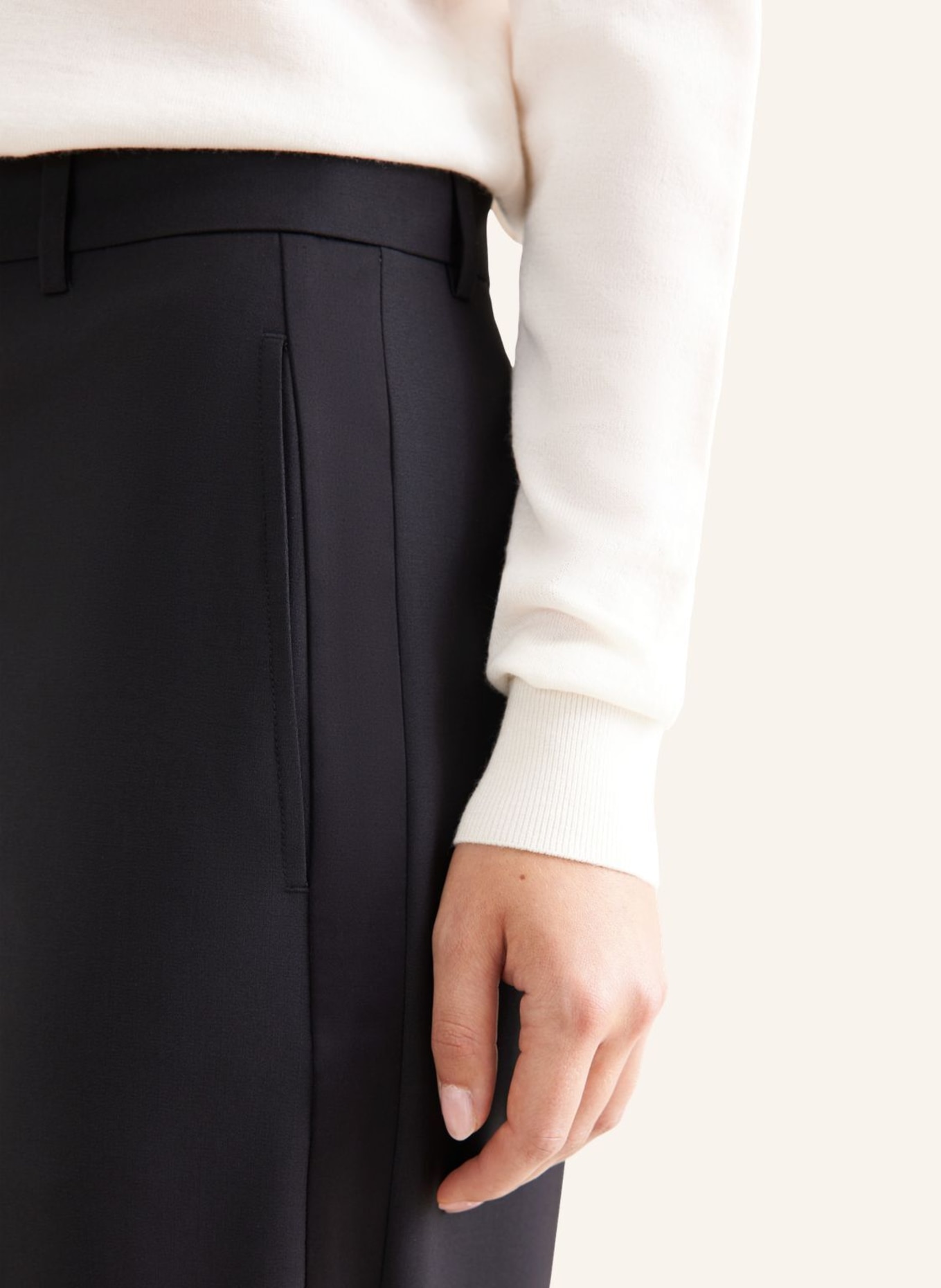 seidensticker stoffen broek: ZWART