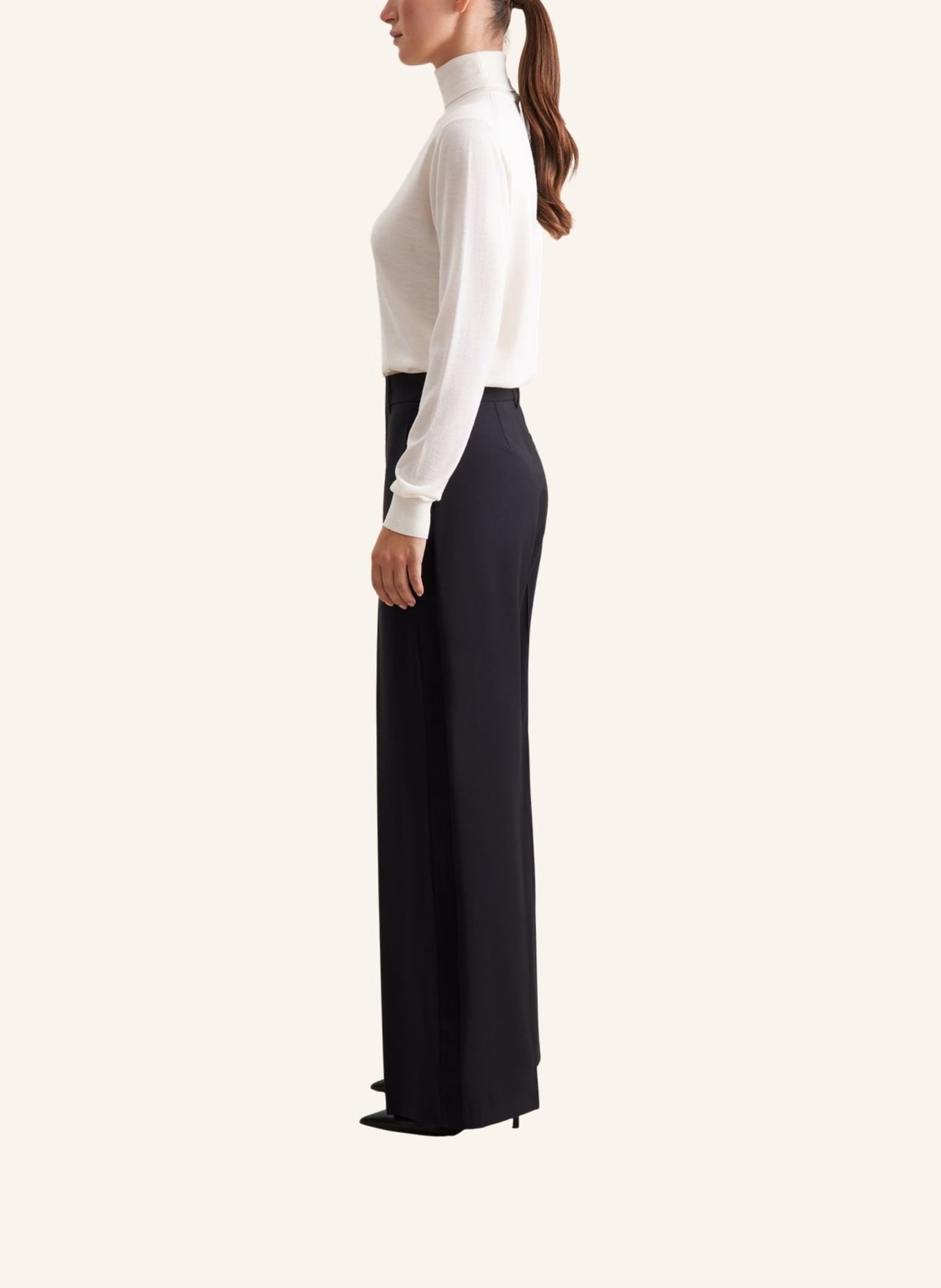 seidensticker stoffen broek: ZWART