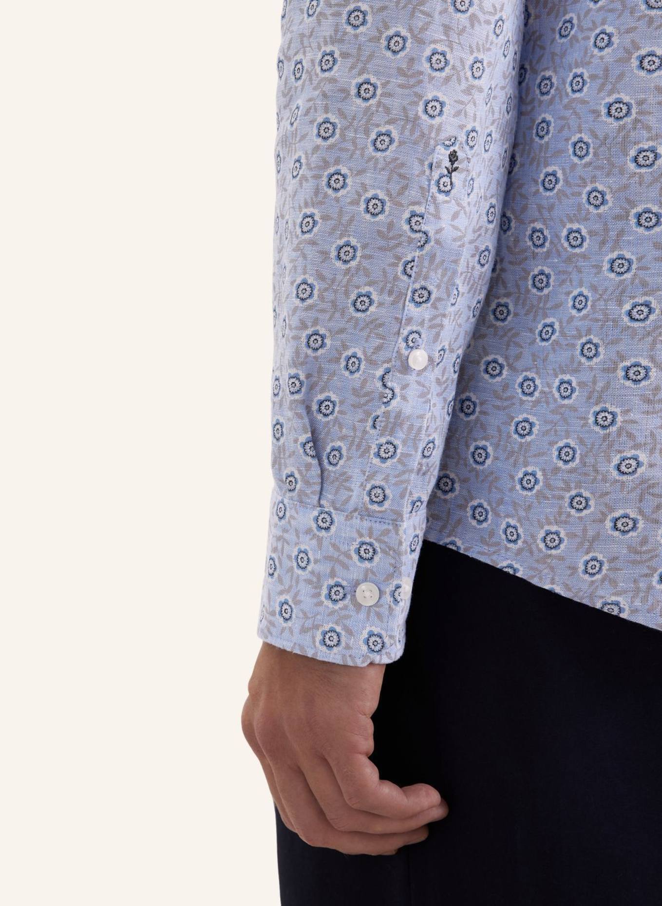 seidensticker Linnen overhemd met normale pasvorm: BLAUW