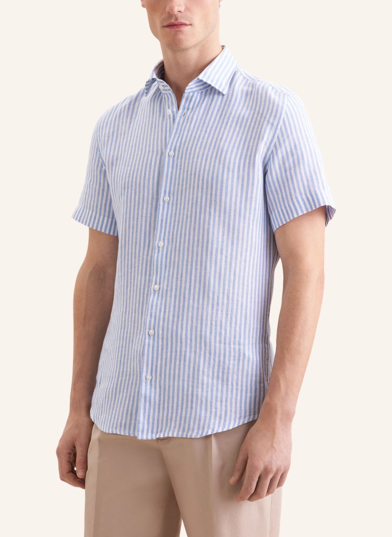 seidensticker Linnen overhemd, slim fit: BLAUW