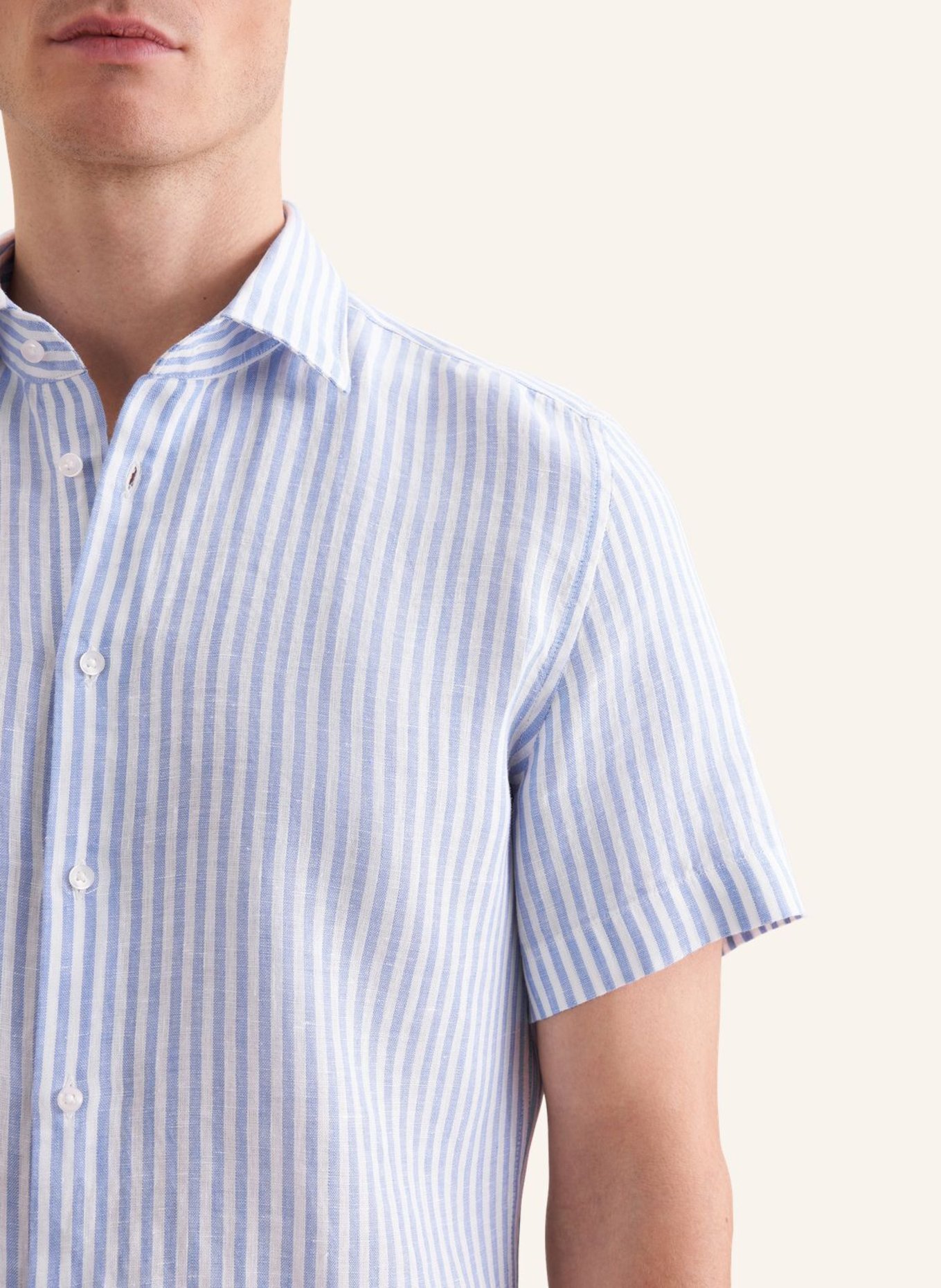 seidensticker Linnen overhemd, slim fit: BLAUW
