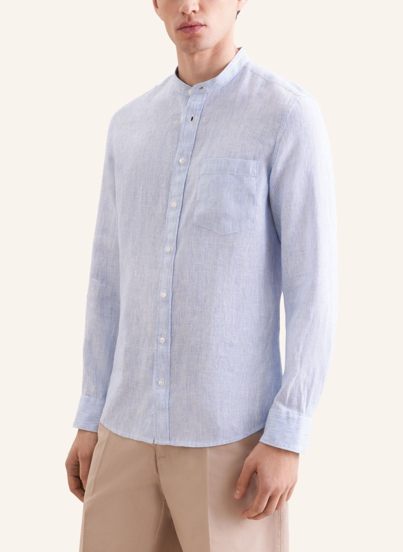 seidensticker Linnen overhemd, slim fit: BLAUW