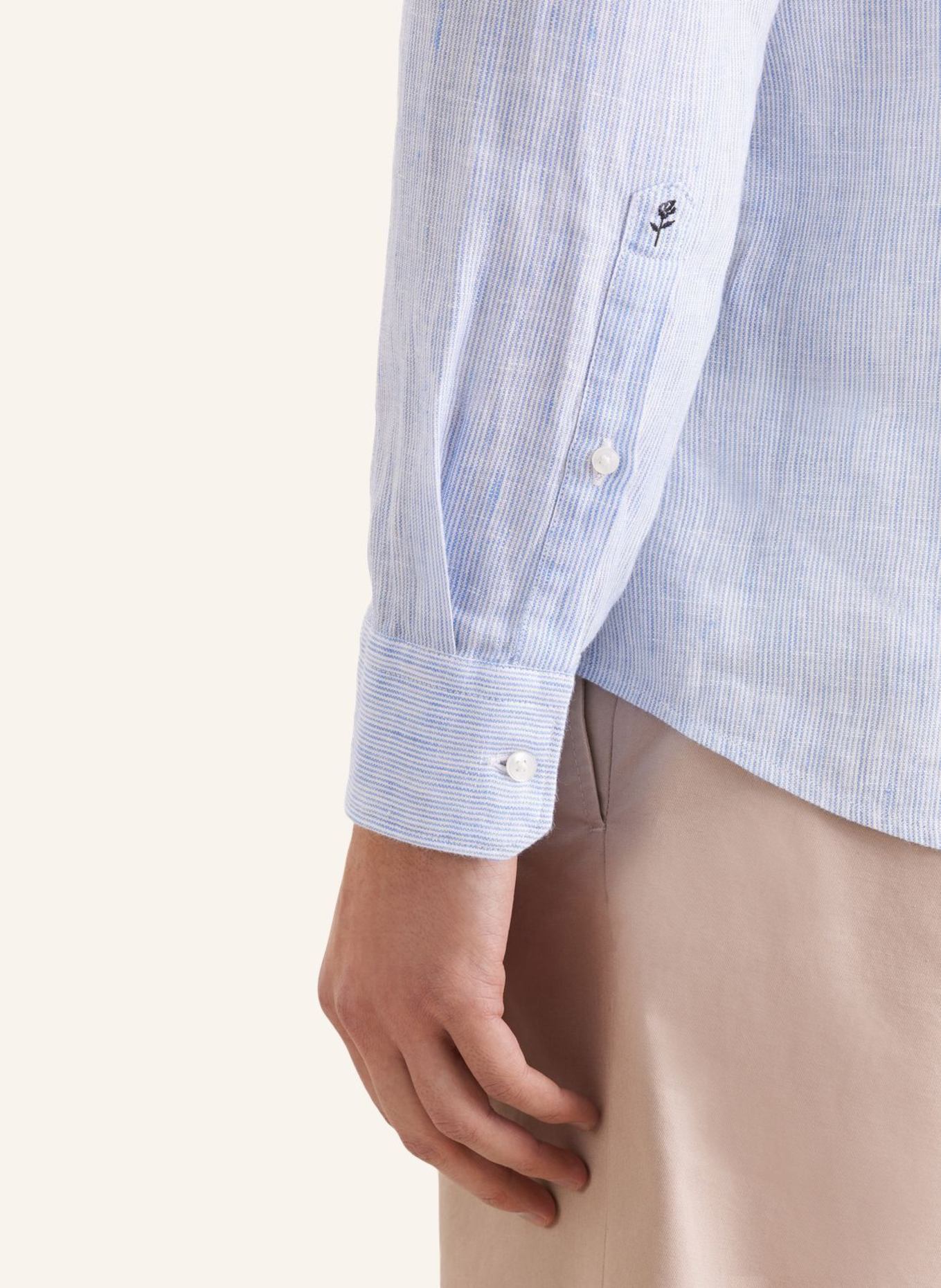 seidensticker Linnen overhemd, slim fit: BLAUW