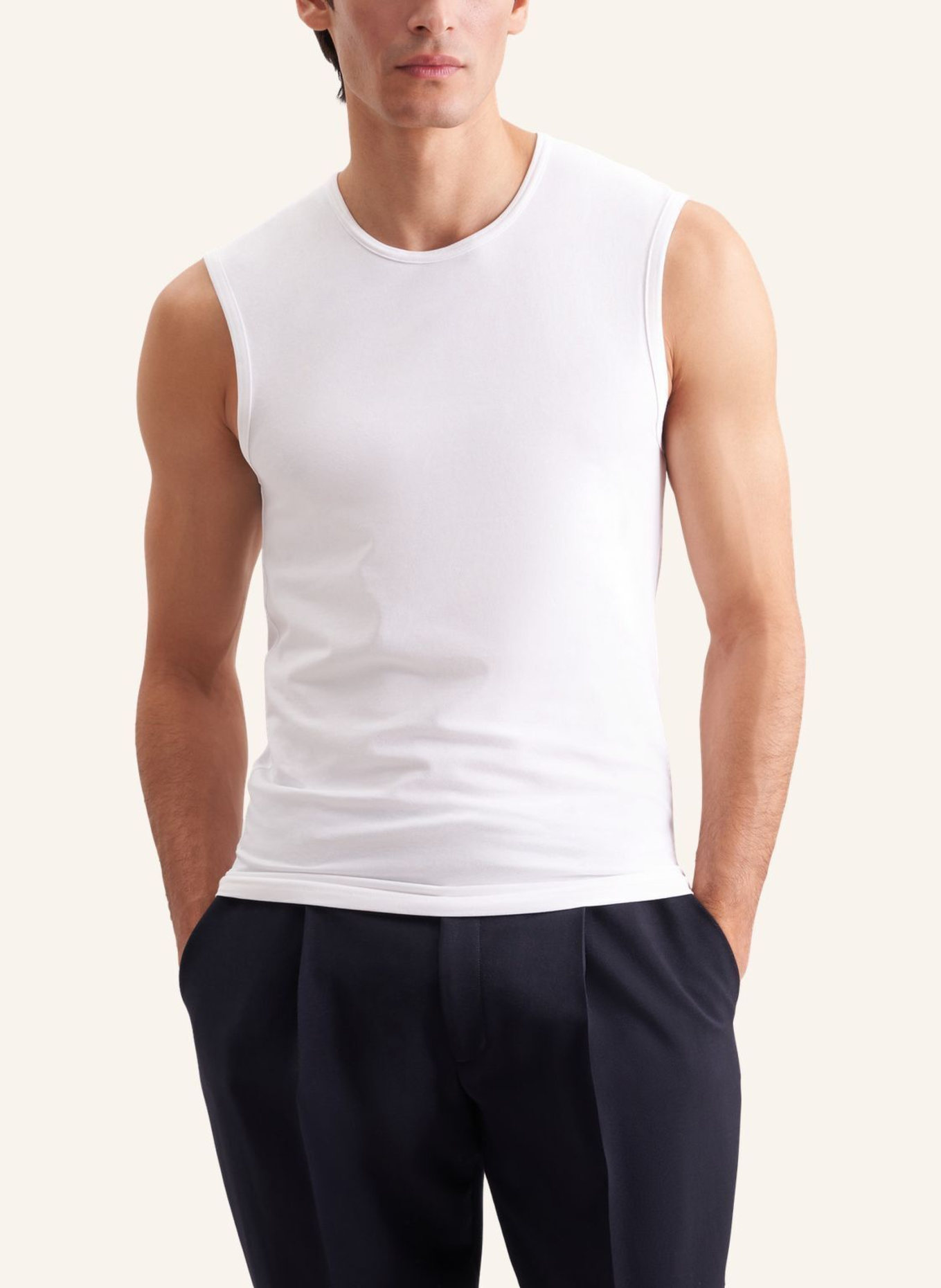 seidensticker T-shirt, tanktop met getailleerde pasvorm: WIT