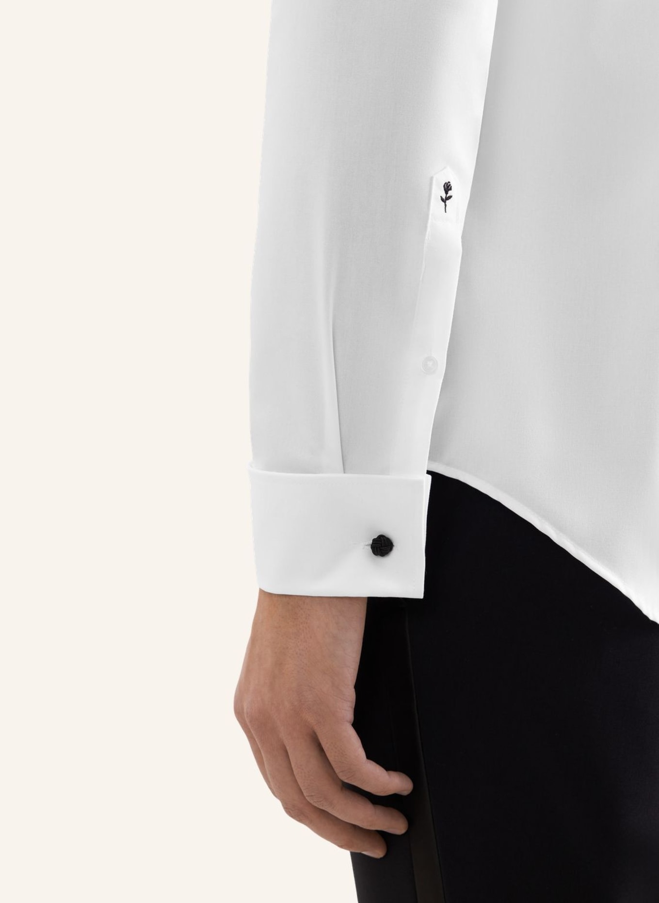 seidensticker Hemd Shaped Fit mit Umschlagmanschette: WEISS
