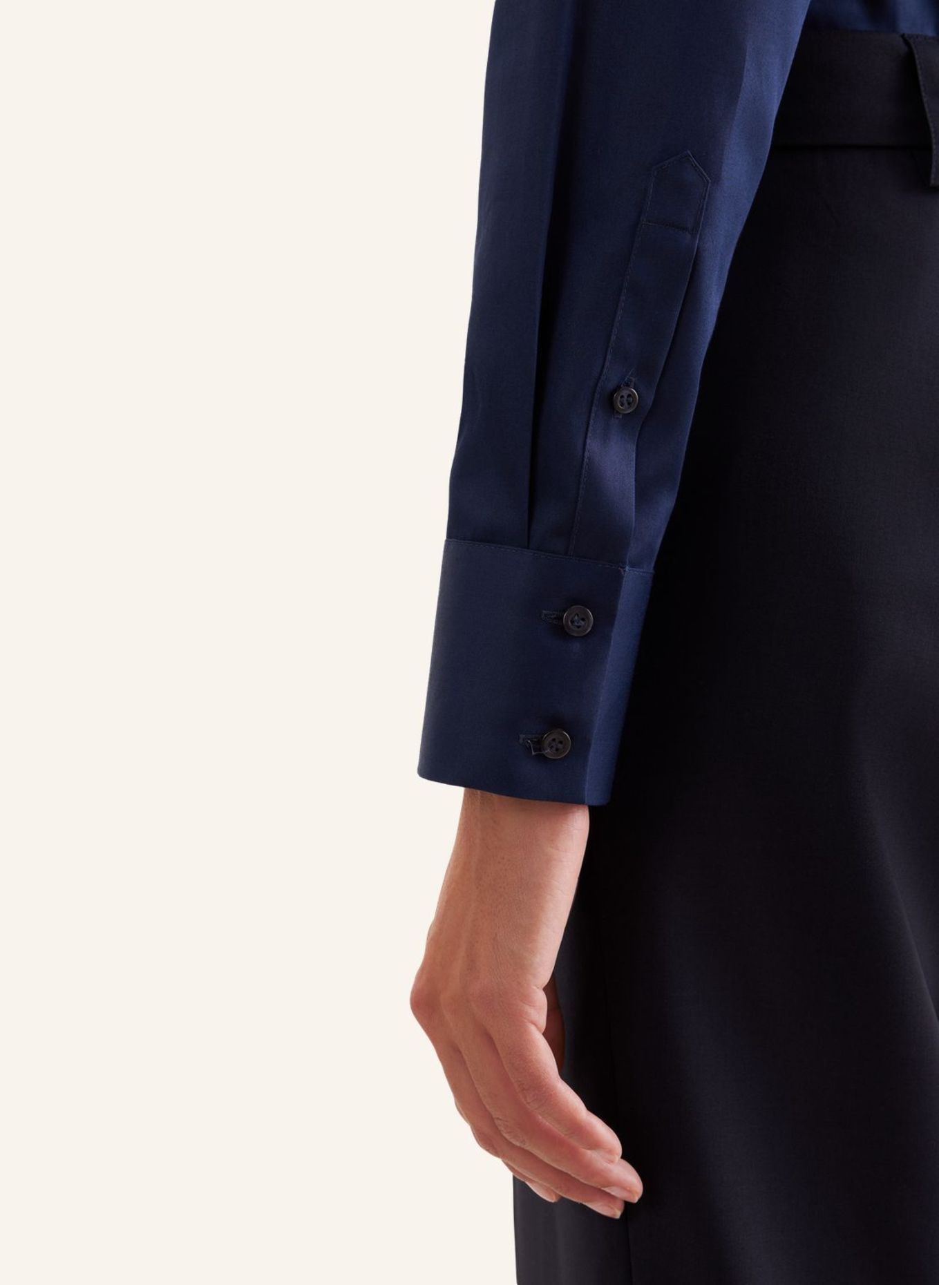 seidensticker Blouse met kelkkragen: DONKERBLAUW