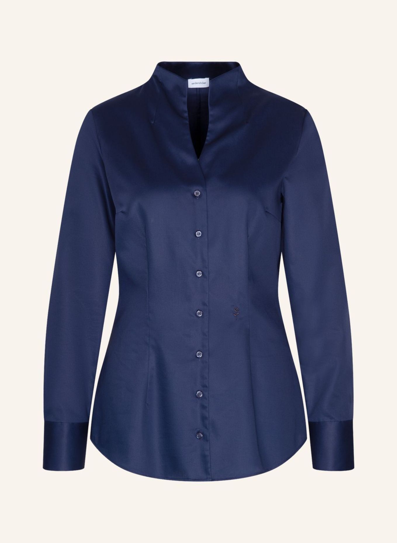 seidensticker Blouse met kelkkragen: DONKERBLAUW