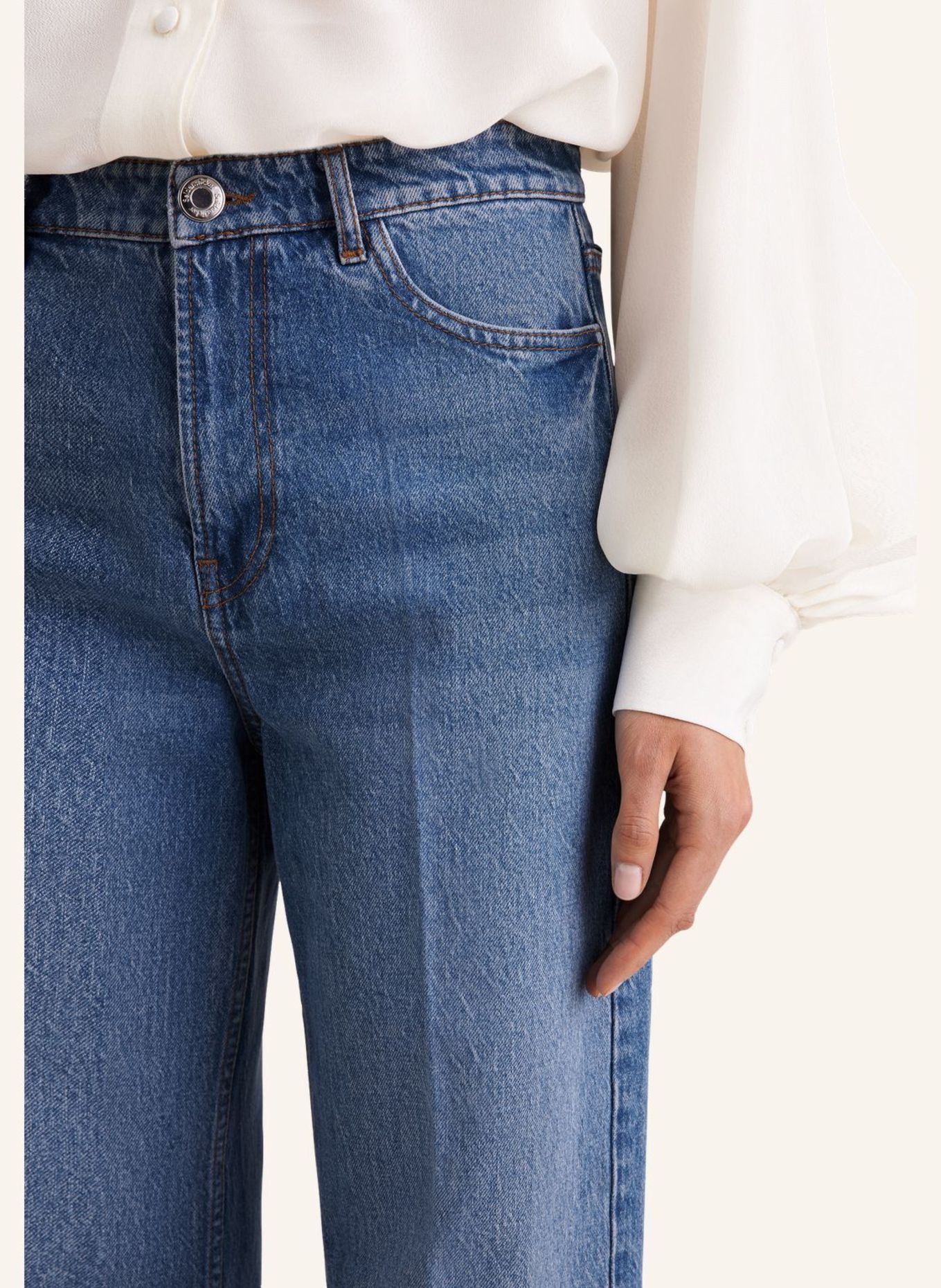 seidensticker 5-pocket denim: BLAUW