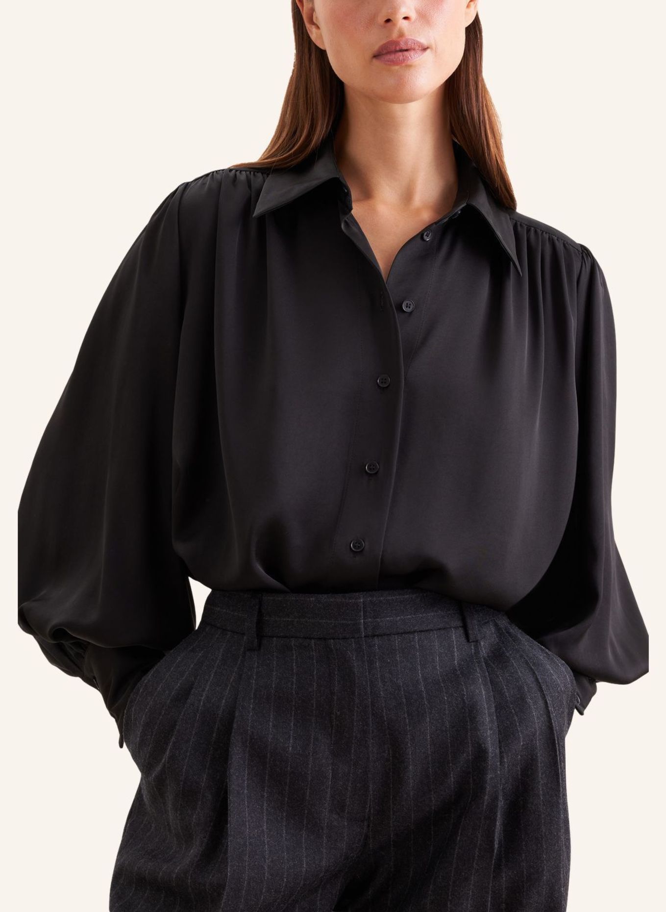 seidensticker Ausgestellte Bluse: SCHWARZ