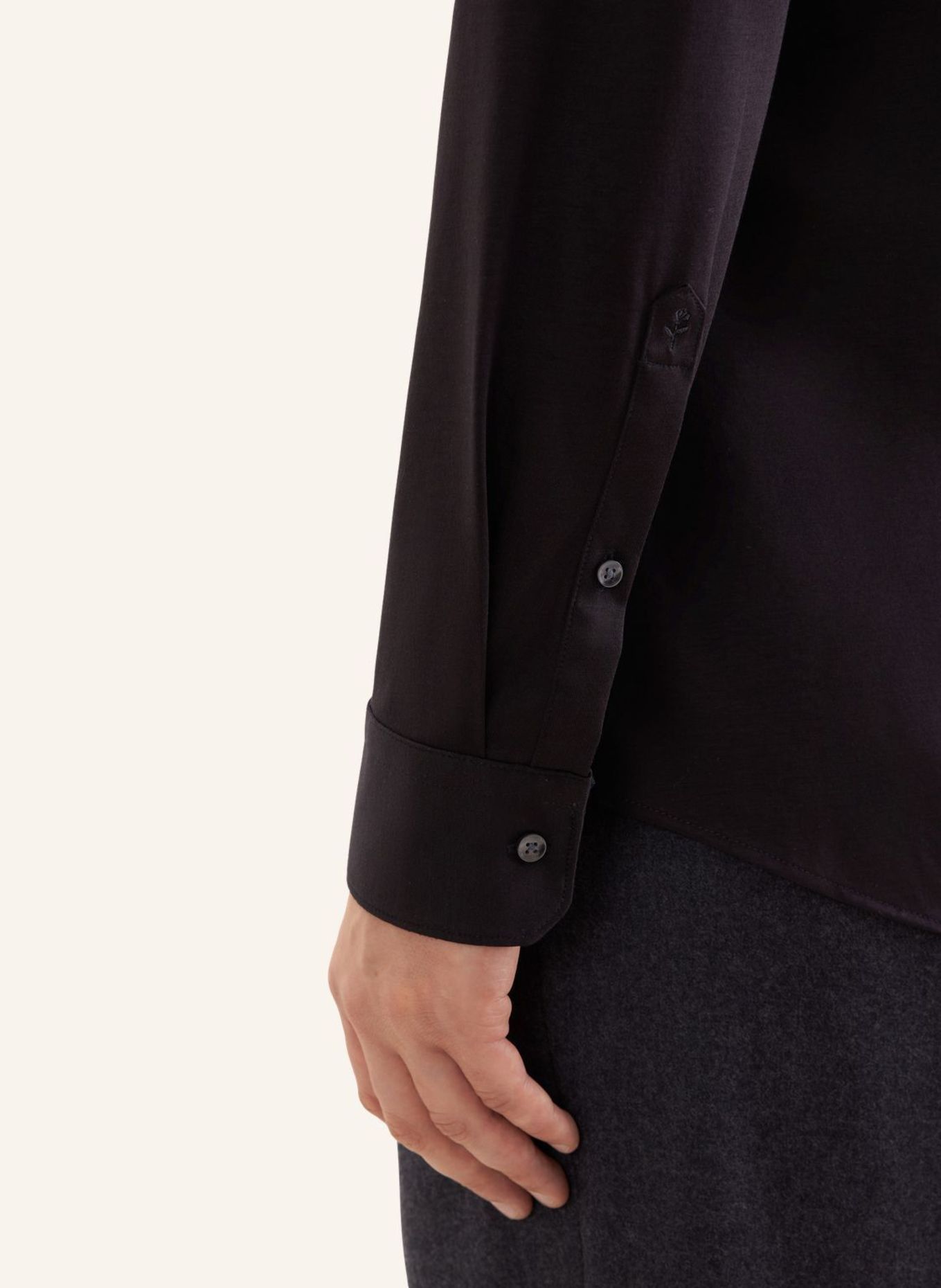 seidensticker Koszula dżersejowa o kroju slim fit: CZARNY