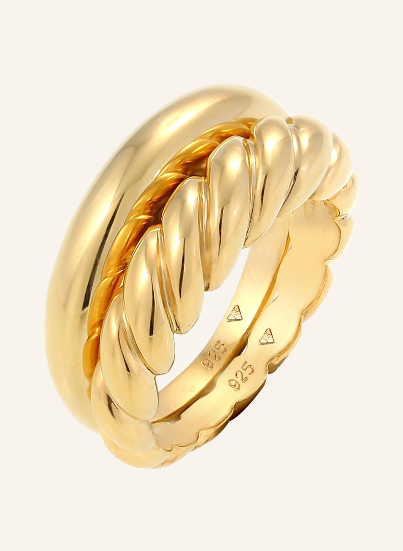 elli PREMIUM 2er-Set Ringe, Farbe: GOLD (Bild 3)