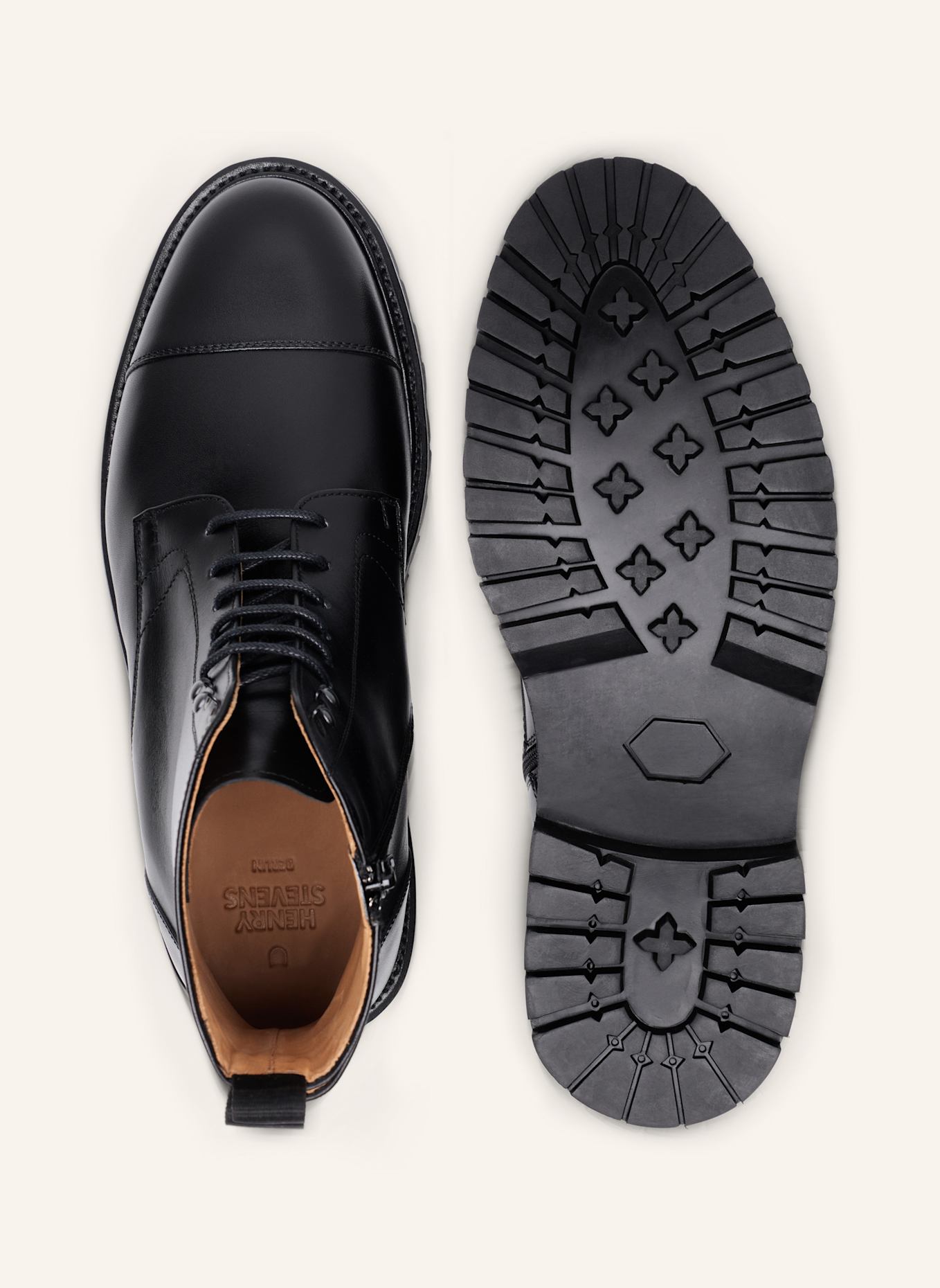 Henry Stevens Schnürboots JONES CDB3: SCHWARZ