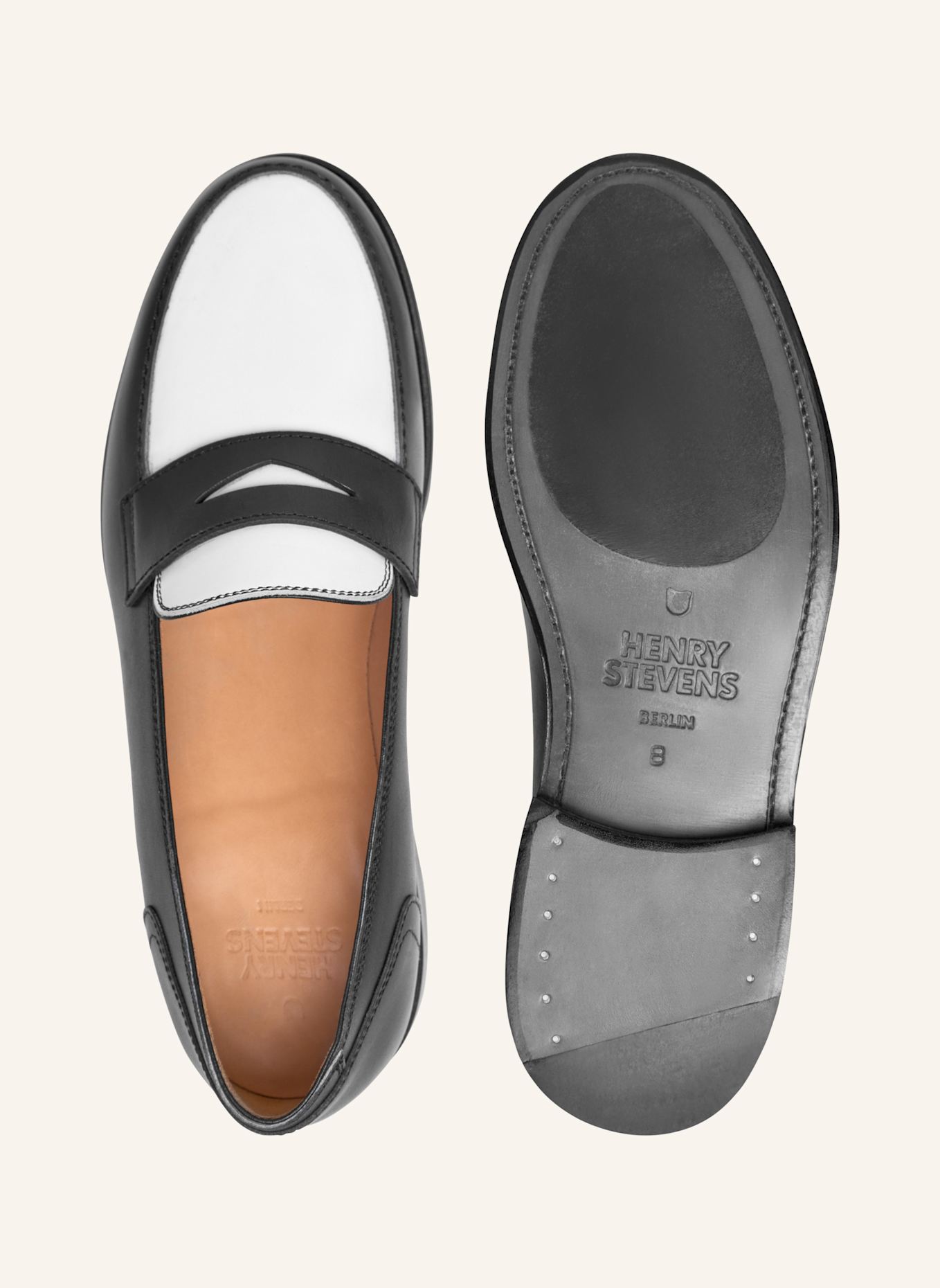 Henry Stevens Loafer HAYWOOD PL: SCHWARZ/ WEISS