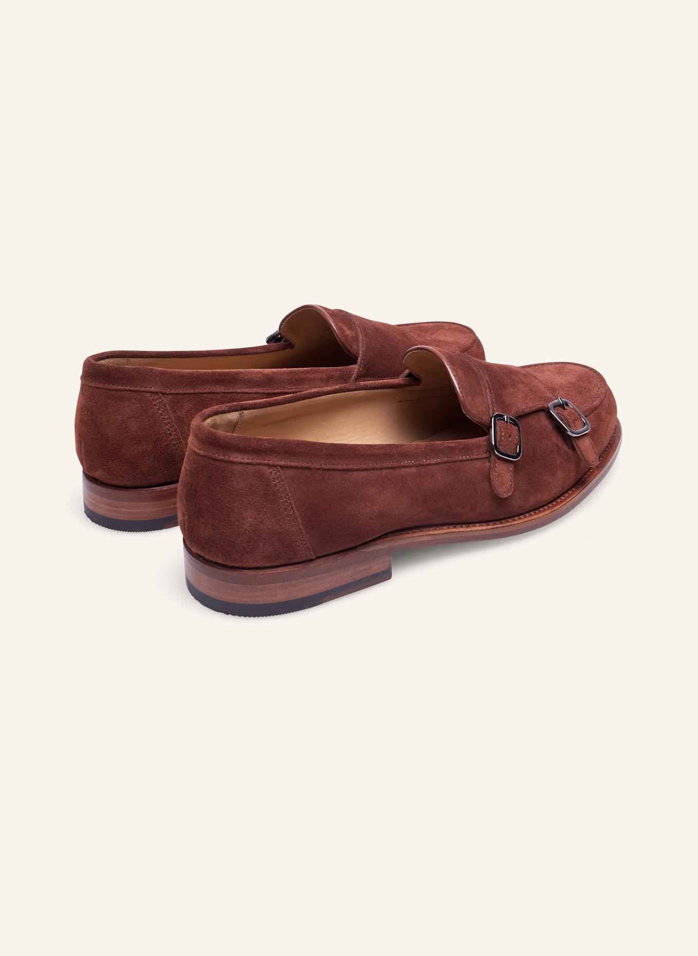 HEINRICH DINKELACKER Loafer WIEN DOUBLE MONK V: BRAUN/ ROT