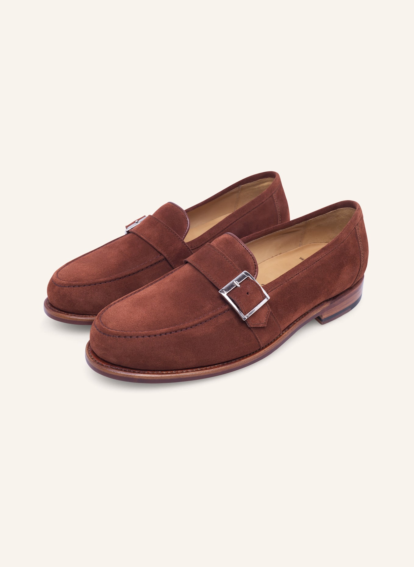 HEINRICH DINKELACKER Loafer WIEN SINGLE MONK V: BRAUN/ ROT
