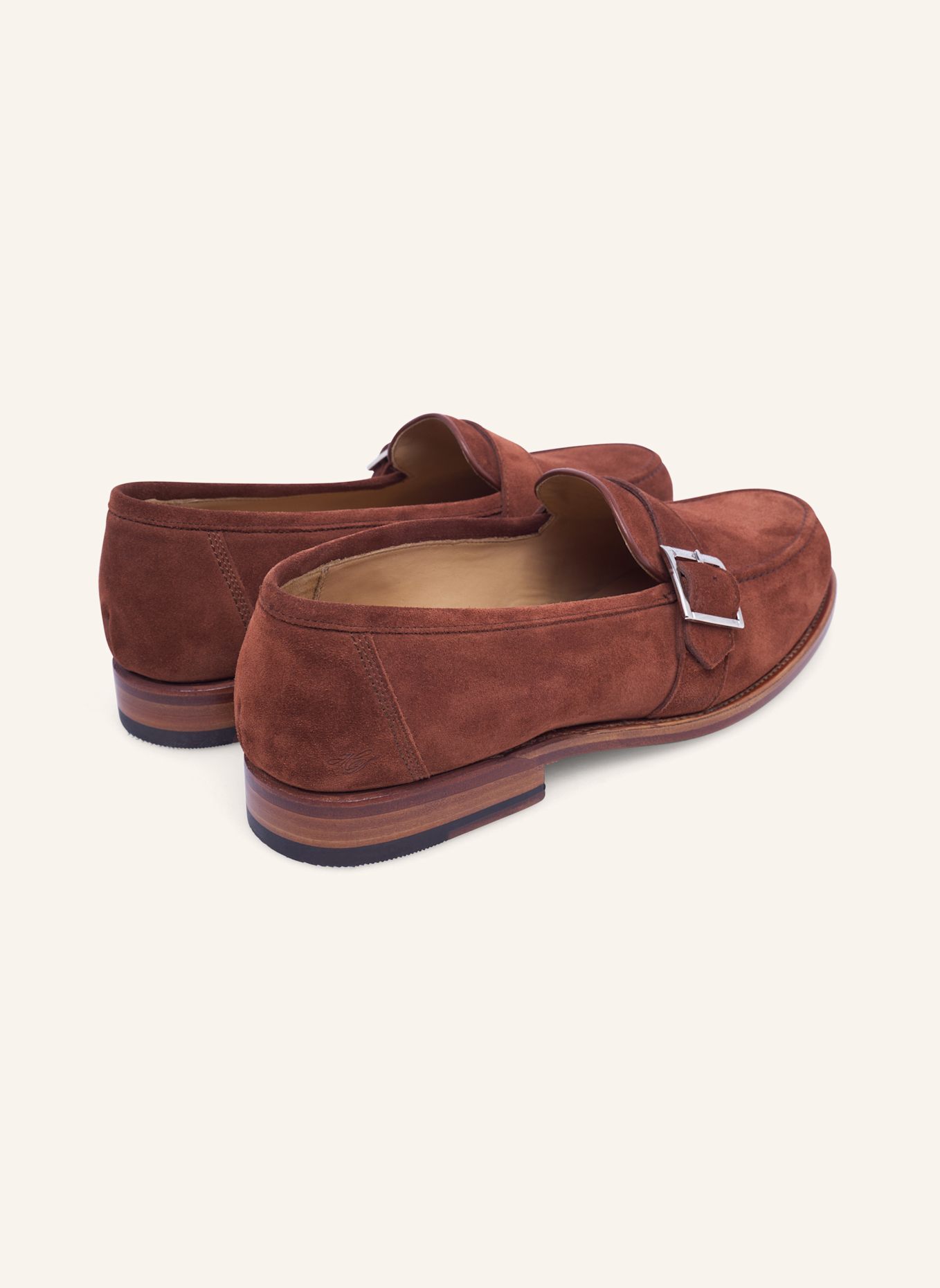 HEINRICH DINKELACKER Loafer WIEN SINGLE MONK V: BRAUN/ ROT