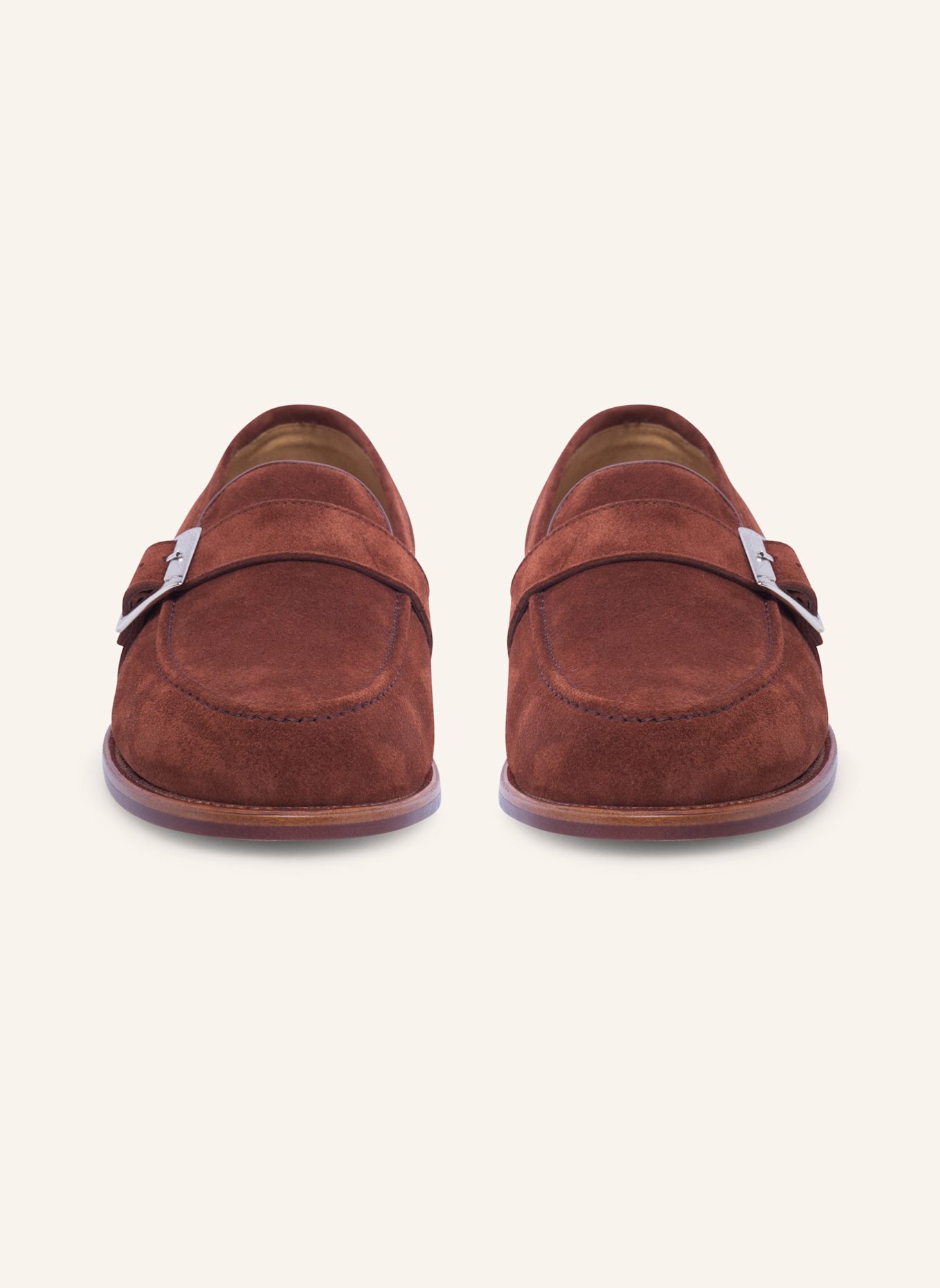 HEINRICH DINKELACKER Loafer WIEN SINGLE MONK V: BRAUN/ ROT