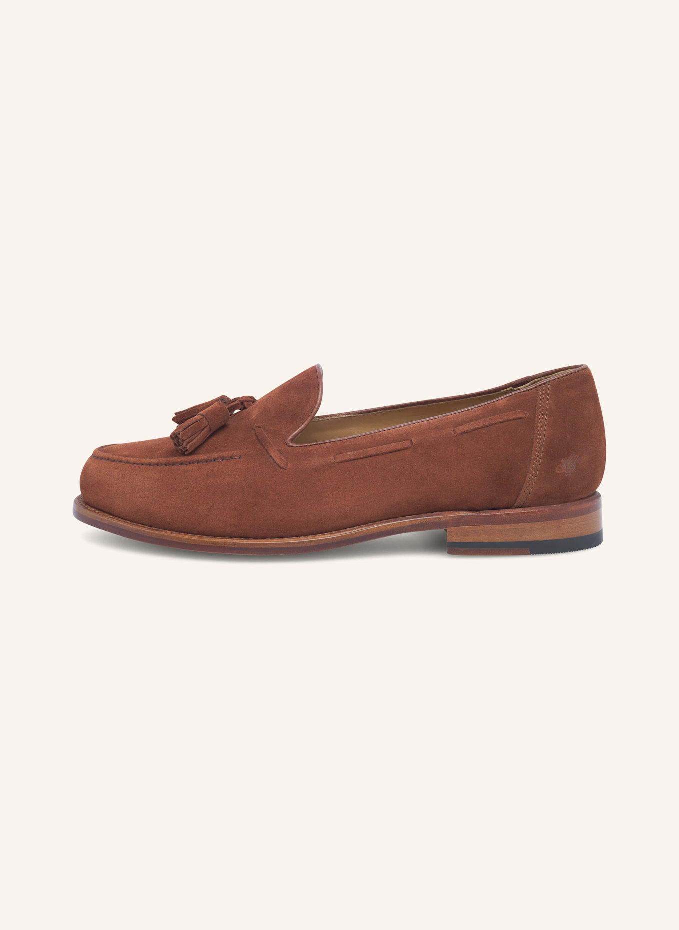 HEINRICH DINKELACKER Loafer WIEN PLAIN TASSEL V: BRAUN/ ROT
