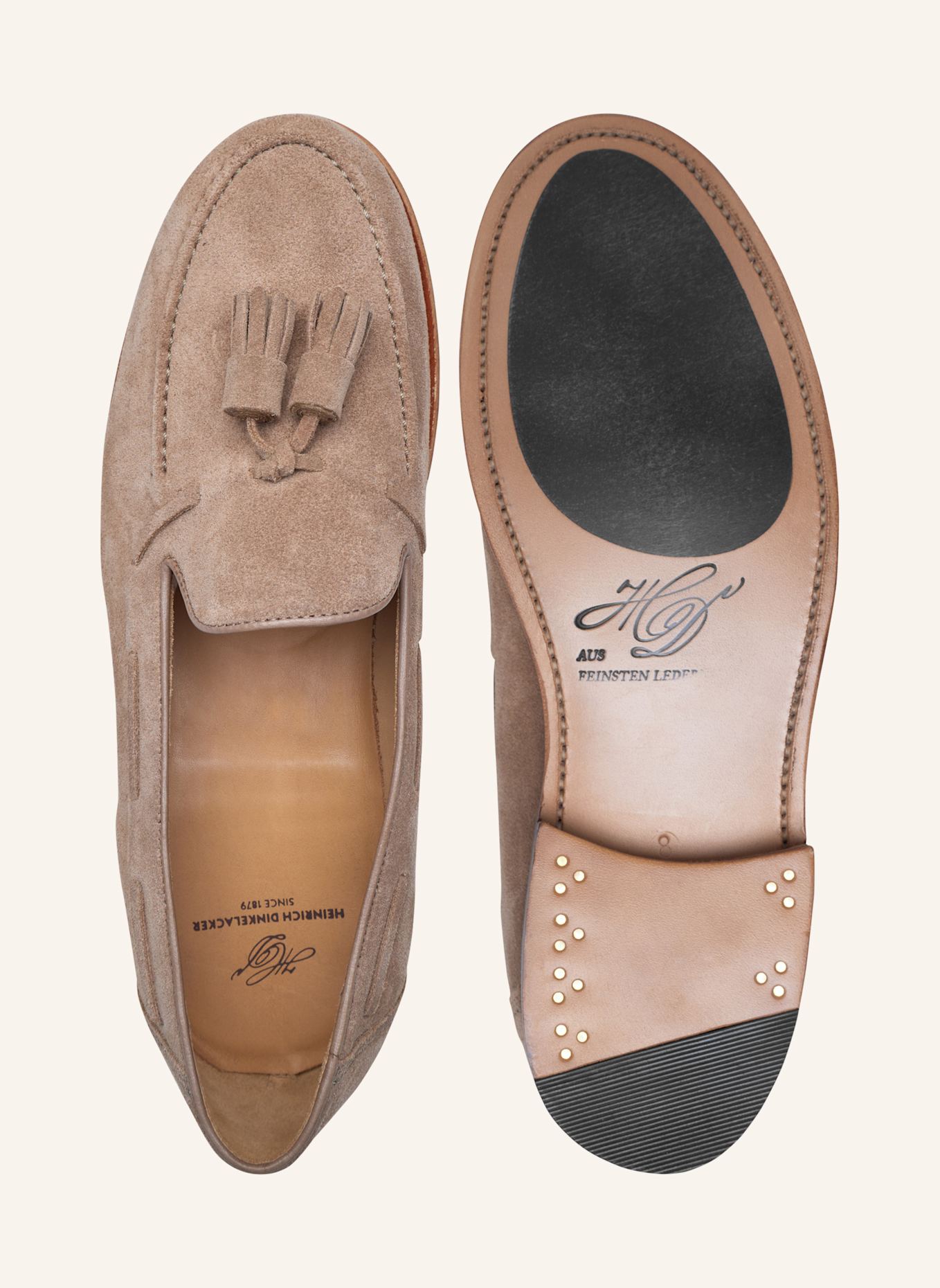 HEINRICH DINKELACKER Loafer WIEN PLAIN TASSEL V: BEIGE