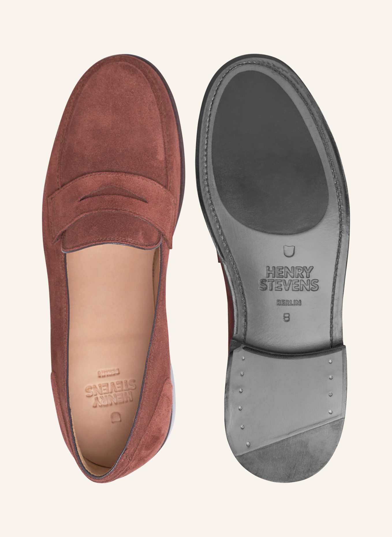 Henry Stevens Loafer HAYWOOD PL: BRAUN/ ROT