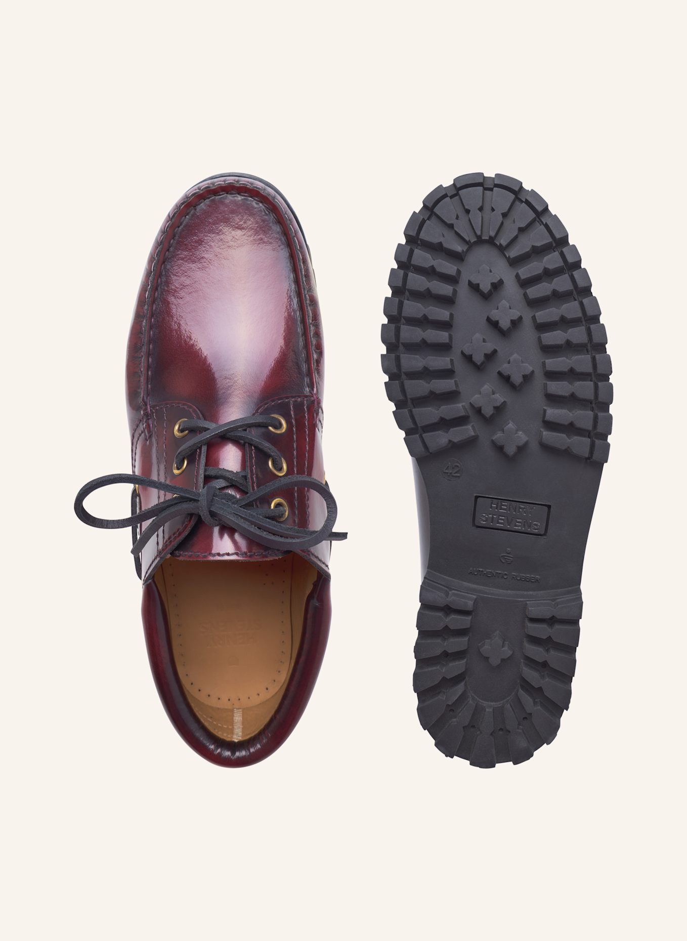 Henry Stevens Bootsschuh MORGAN M DS: DUNKELROT