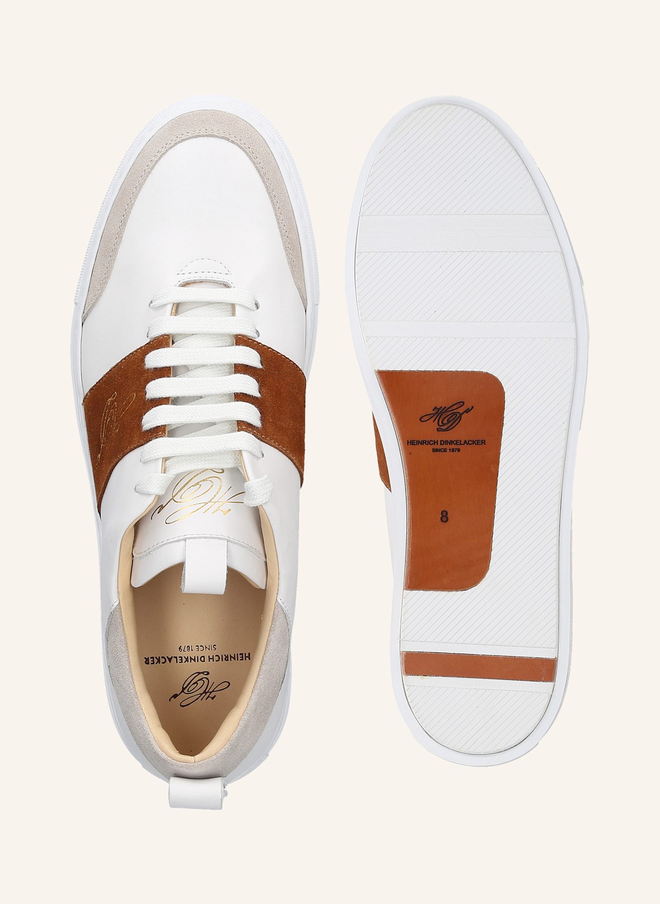 HEINRICH DINKELACKER Sneaker TURIN TENNIS SNEAKER NP: WEISS/ BRAUN