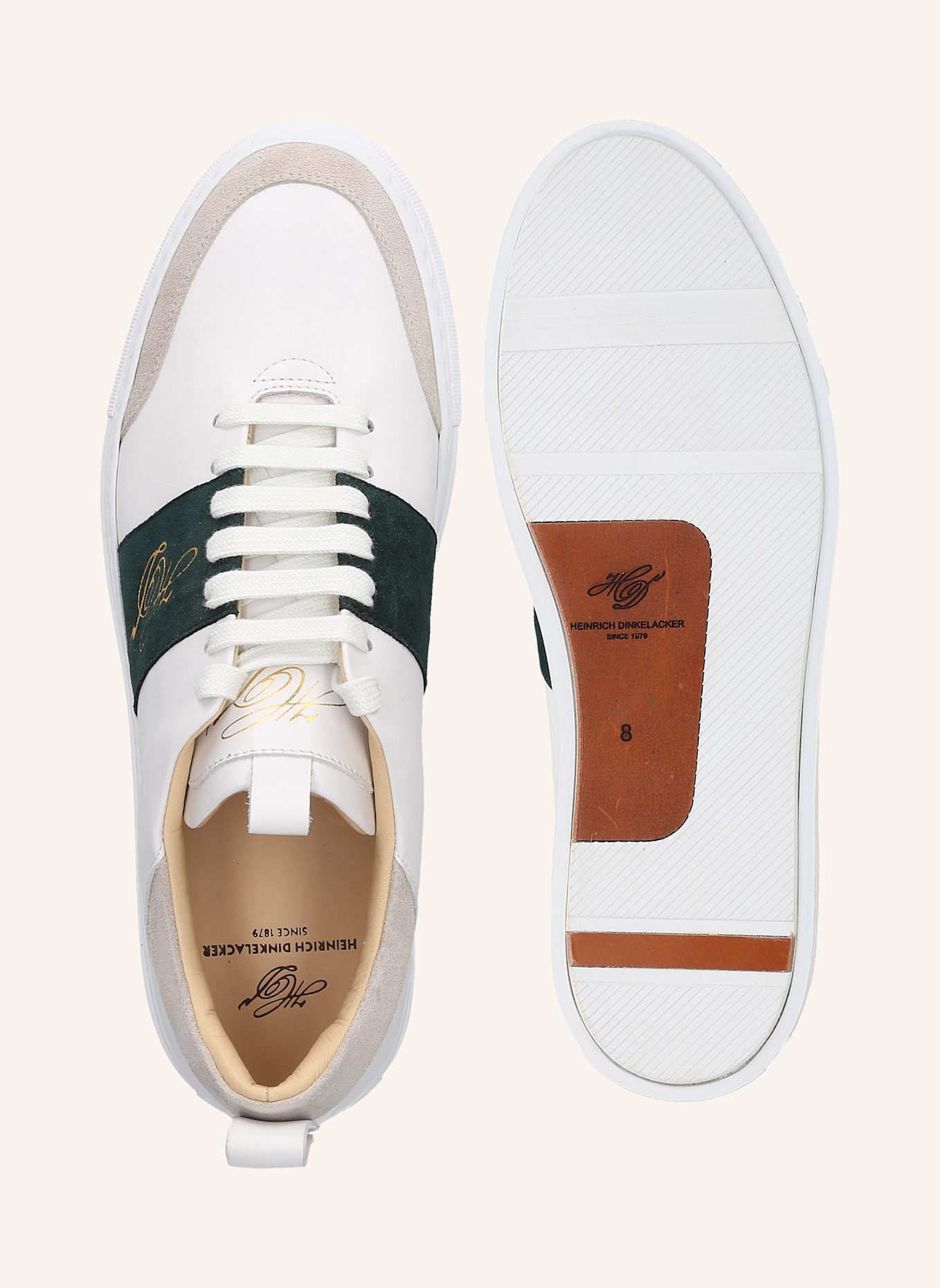 HEINRICH DINKELACKER Sneaker TURIN TENNIS SNEAKER NP: WEISS/ PETROL