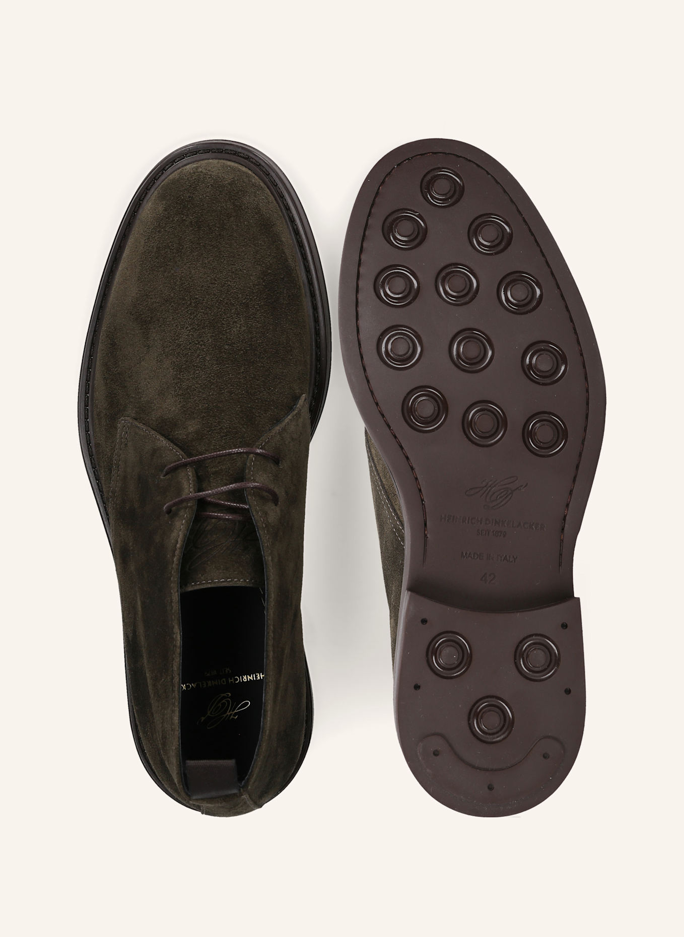 HEINRICH DINKELACKER Schnürboots FLORENZ PLAIN V: DUNKELGRÜN