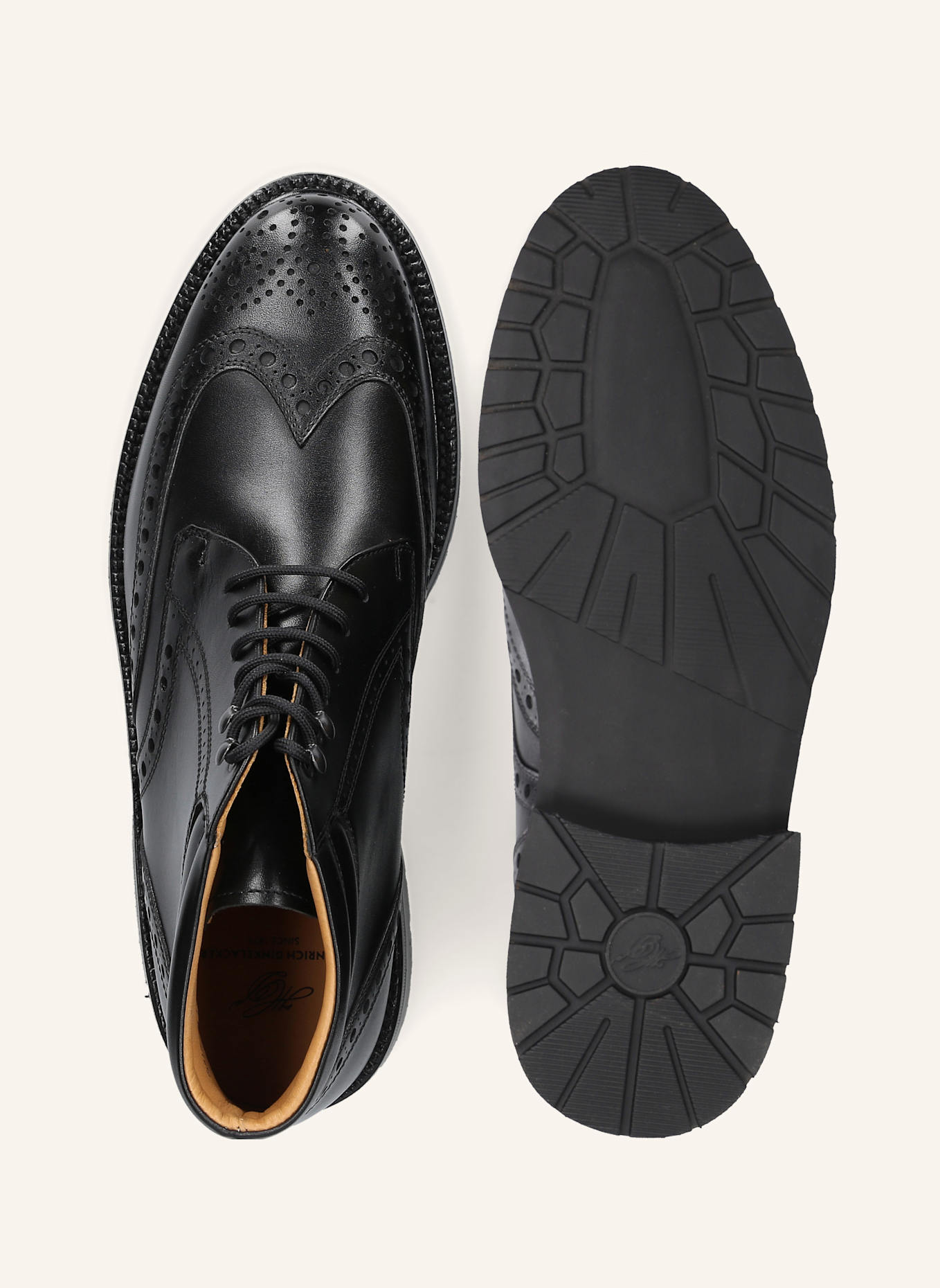 HEINRICH DINKELACKER Schnürboots BUDA FULL BROGUE BC: SCHWARZ