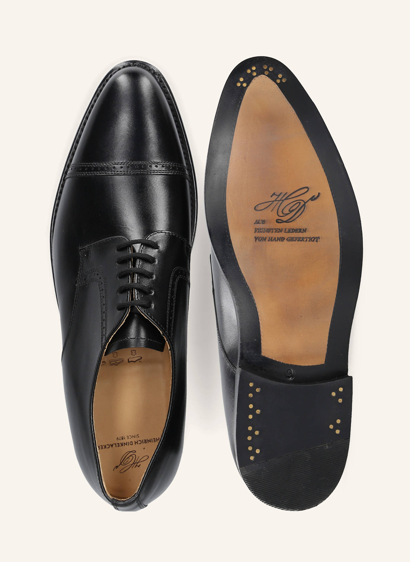 HEINRICH DINKELACKER Schnürer MILANO QUARTER-BROGUE BC: SCHWARZ