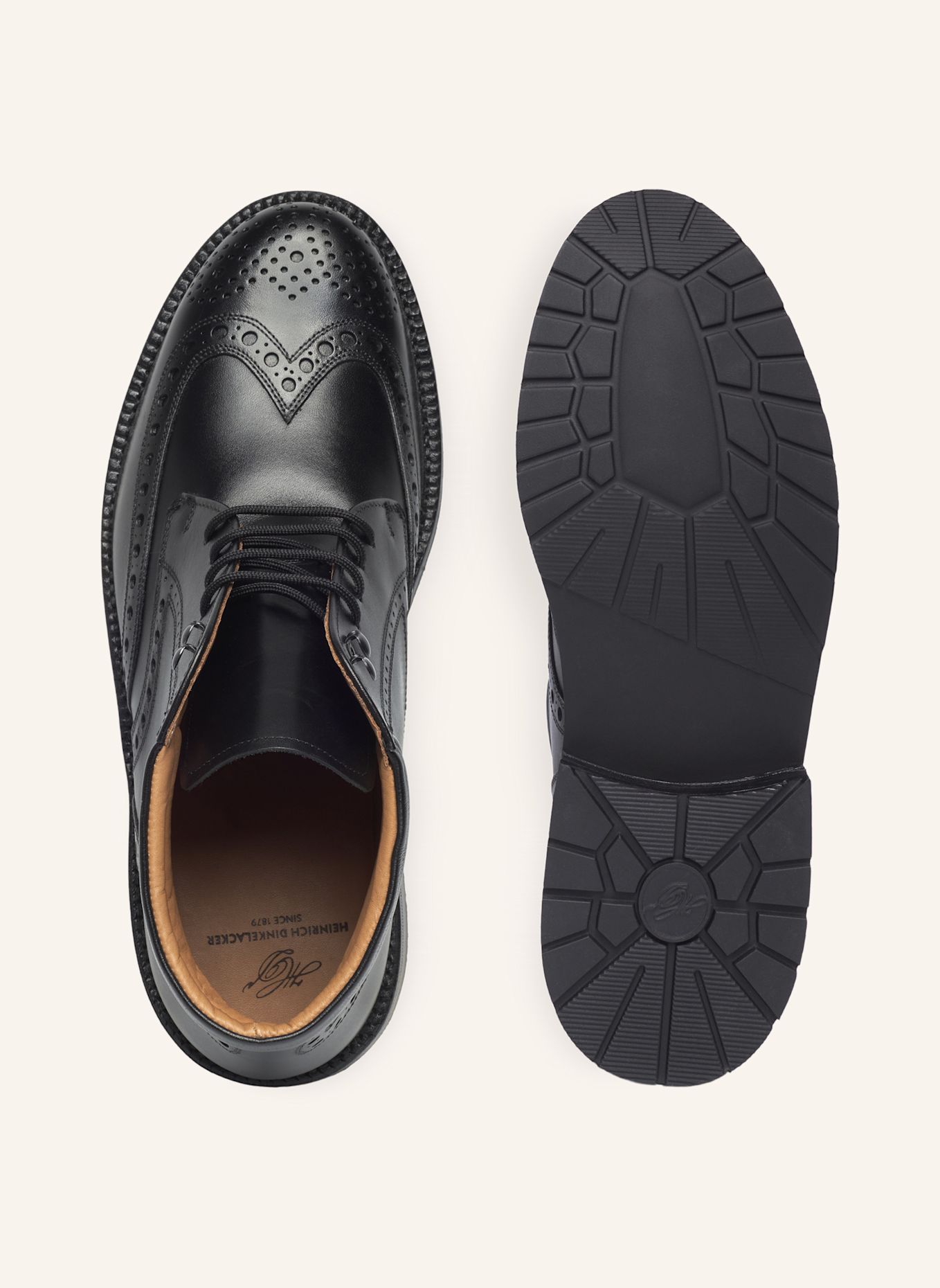 HEINRICH DINKELACKER Botki sznurowane JANOSH K FULL-BROGUE BC: CZARNY