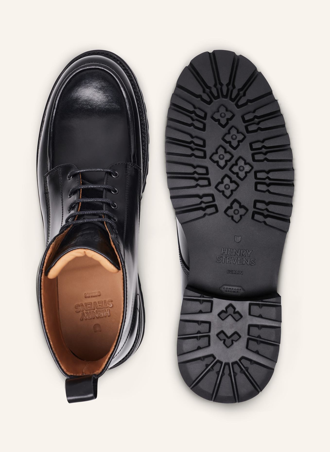 Henry Stevens Schnürboots HARRY NB5: SCHWARZ