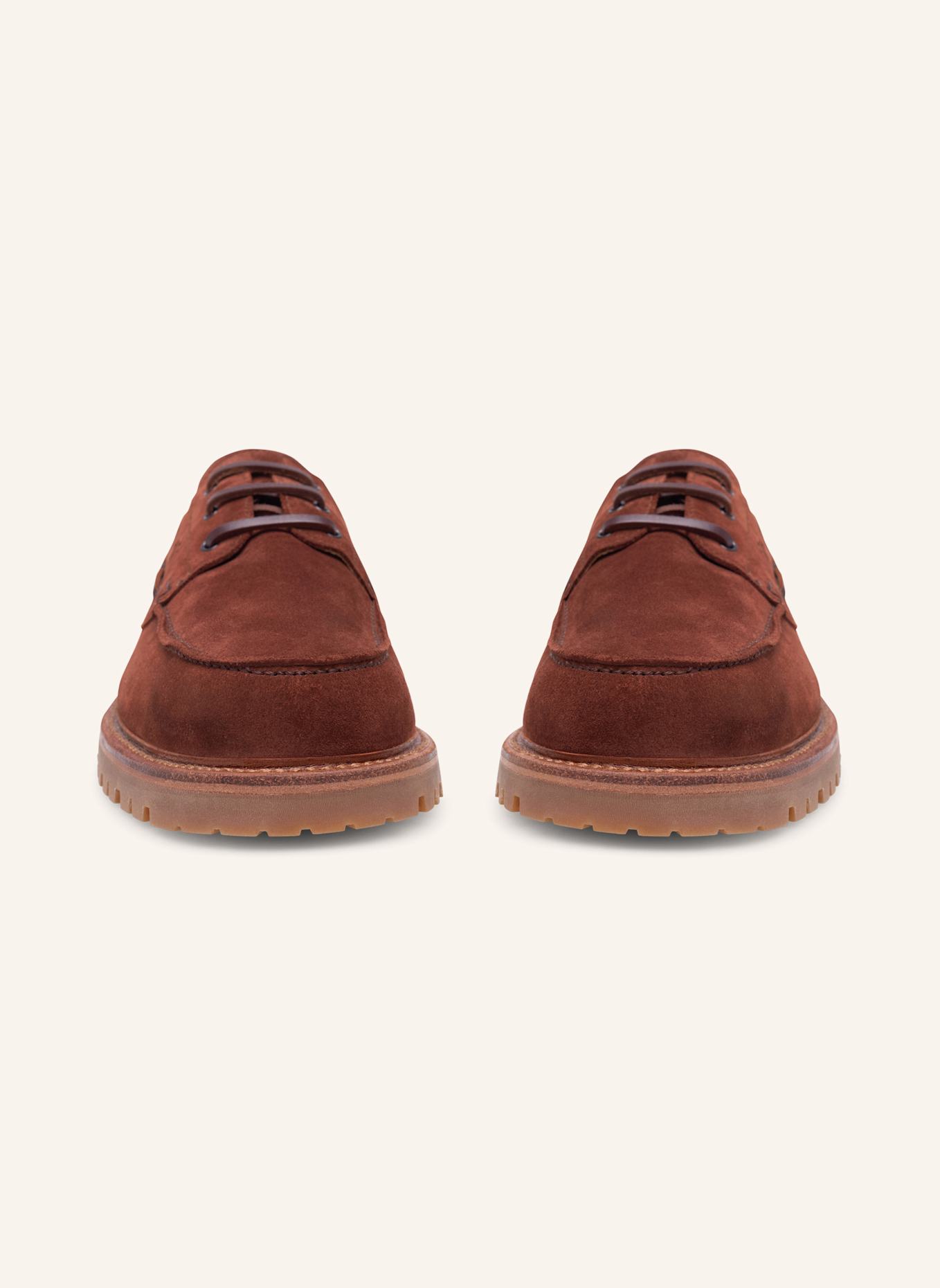 HEINRICH DINKELACKER Bootsschuh MIAMI PLAIN V: BRAUN/ ROT