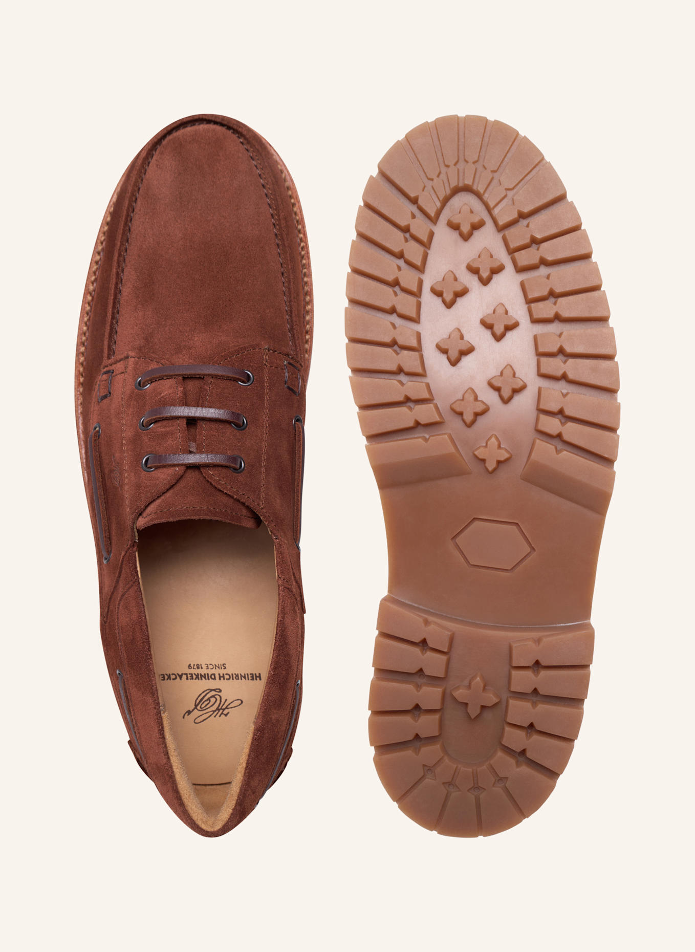 HEINRICH DINKELACKER Bootsschuh MIAMI PLAIN V: BRAUN/ ROT