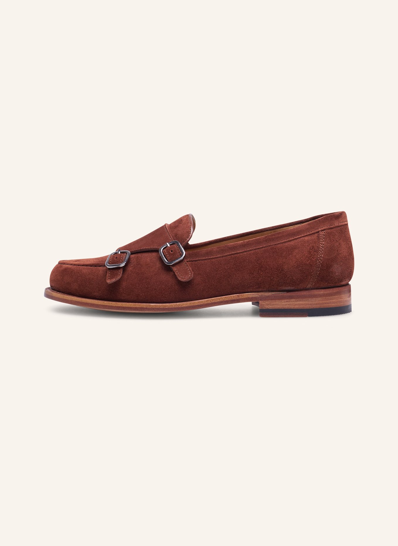 HEINRICH DINKELACKER Loafer WIEN DOUBLE MONK V: BRAUN/ ROT