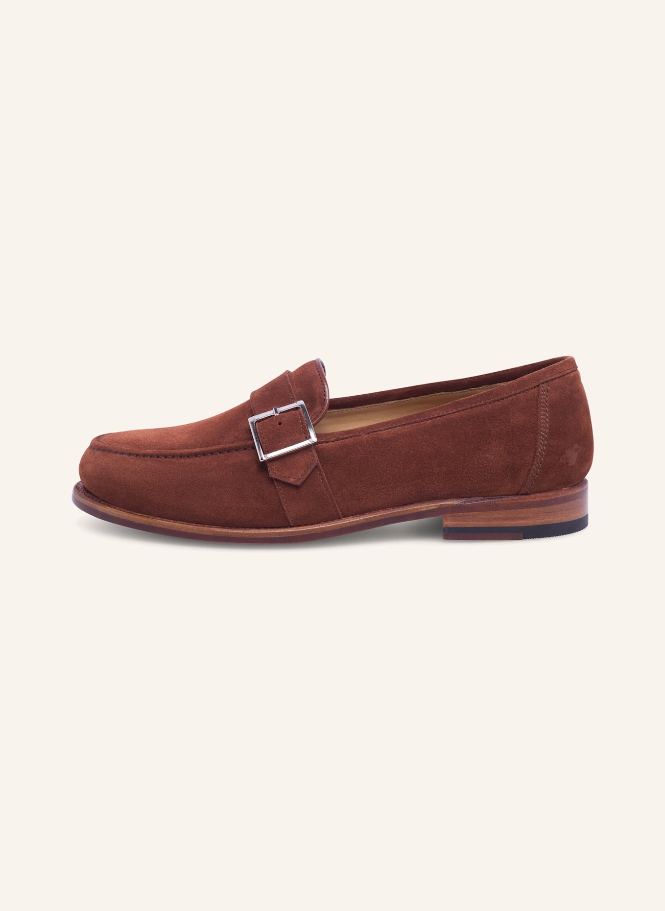 HEINRICH DINKELACKER Loafer WIEN SINGLE MONK V: BRAUN/ ROT