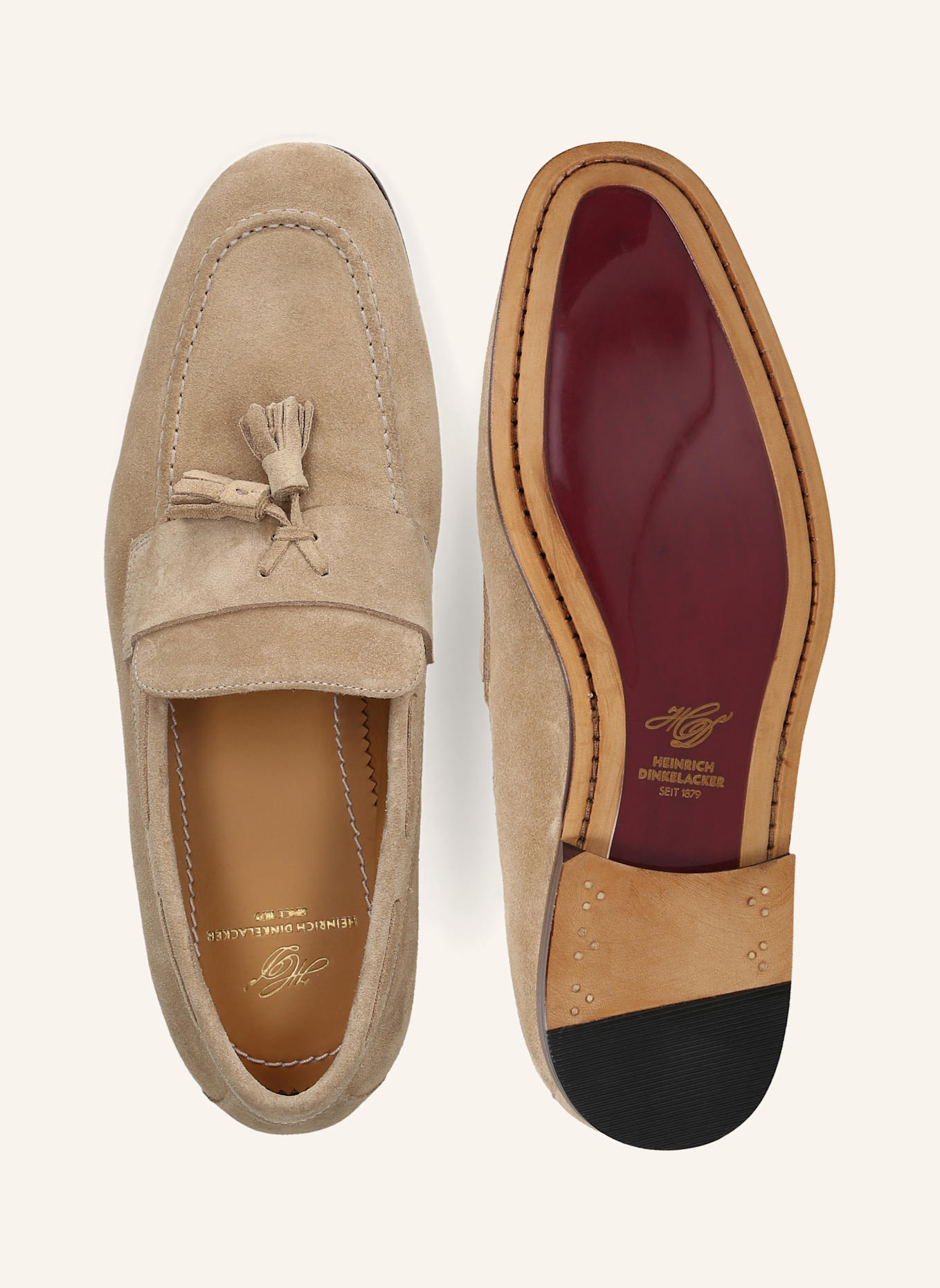 HEINRICH DINKELACKER Loafer AMALFI PLAIN TASSEL V: HELLBRAUN