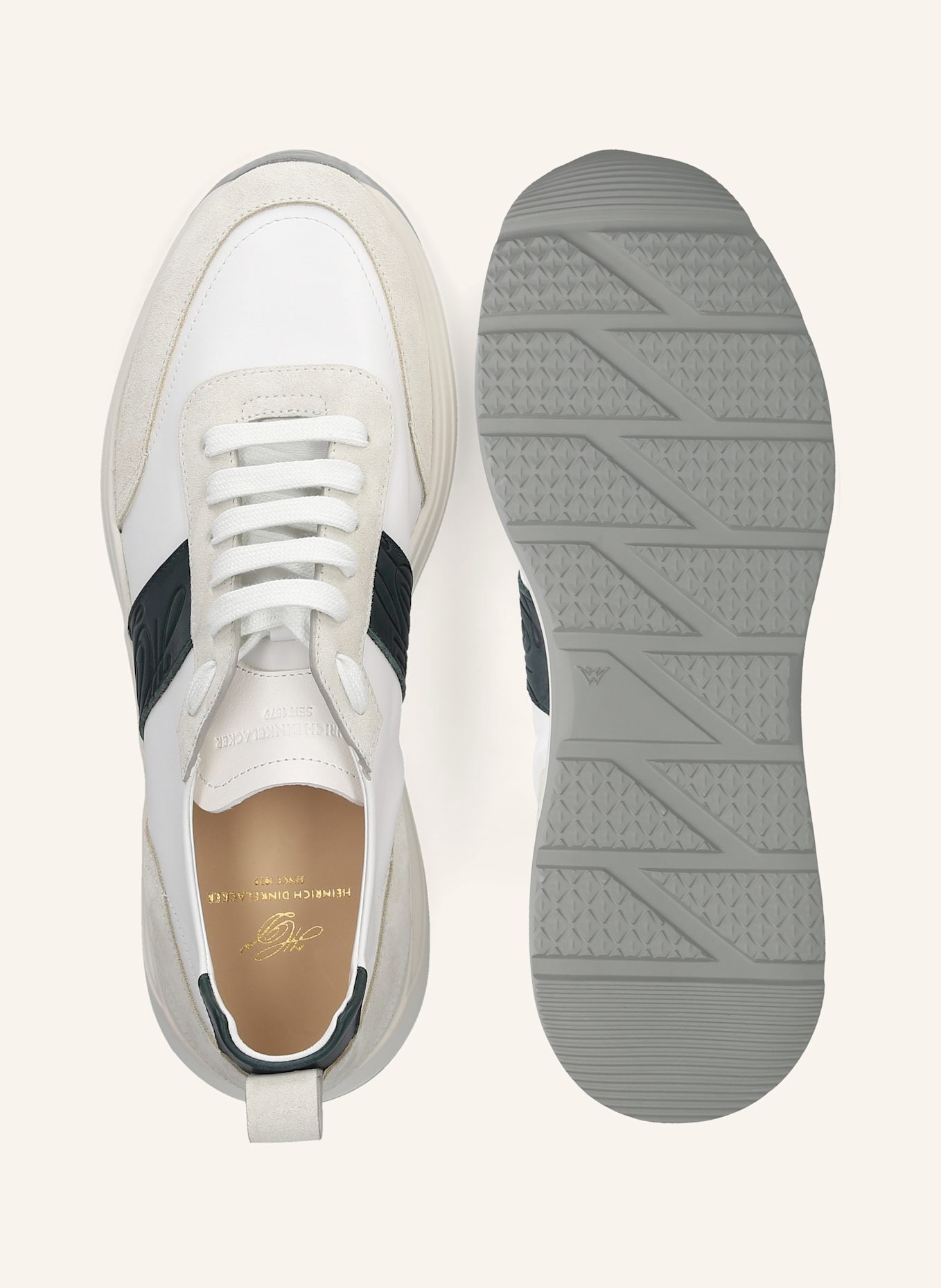 HEINRICH DINKELACKER Sneaker TORONTO SNEAKER CL: WEISS/ PETROL
