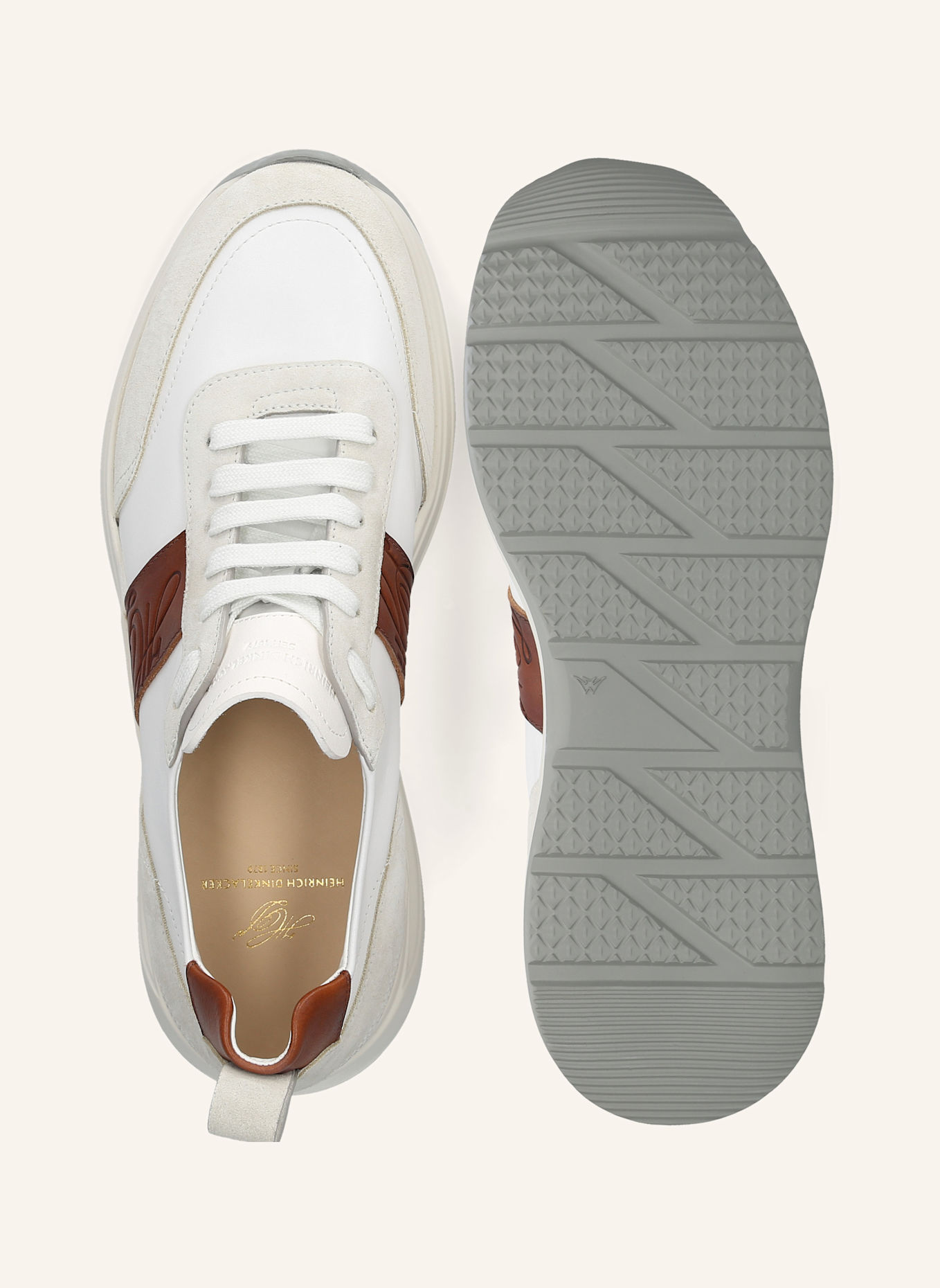 HEINRICH DINKELACKER Sneaker TORONTO SNEAKER CL: WEISS/ BRAUN