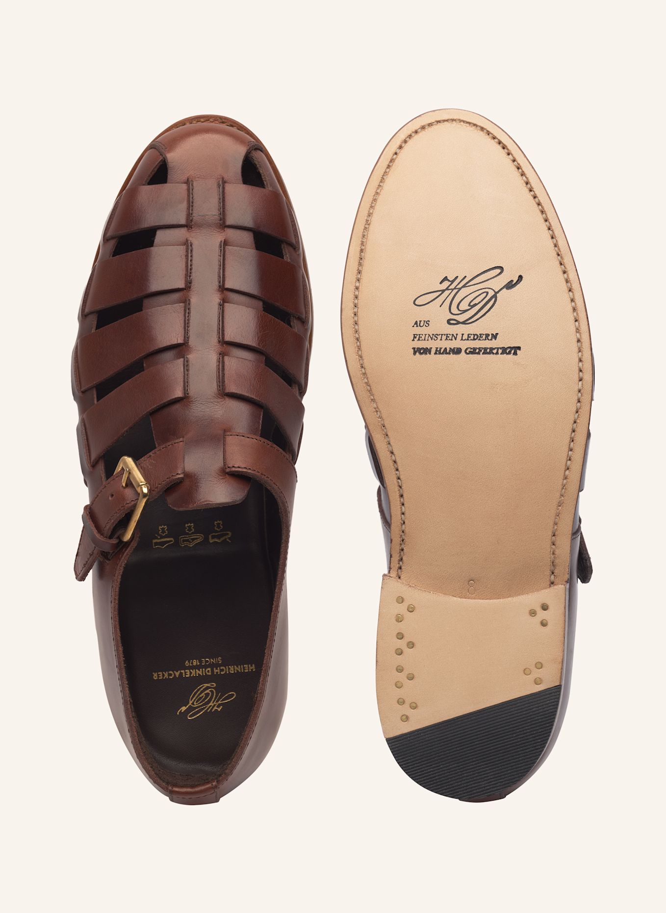 HEINRICH DINKELACKER Sandale LONDON SANDALE MA: MARRON FONCÉ