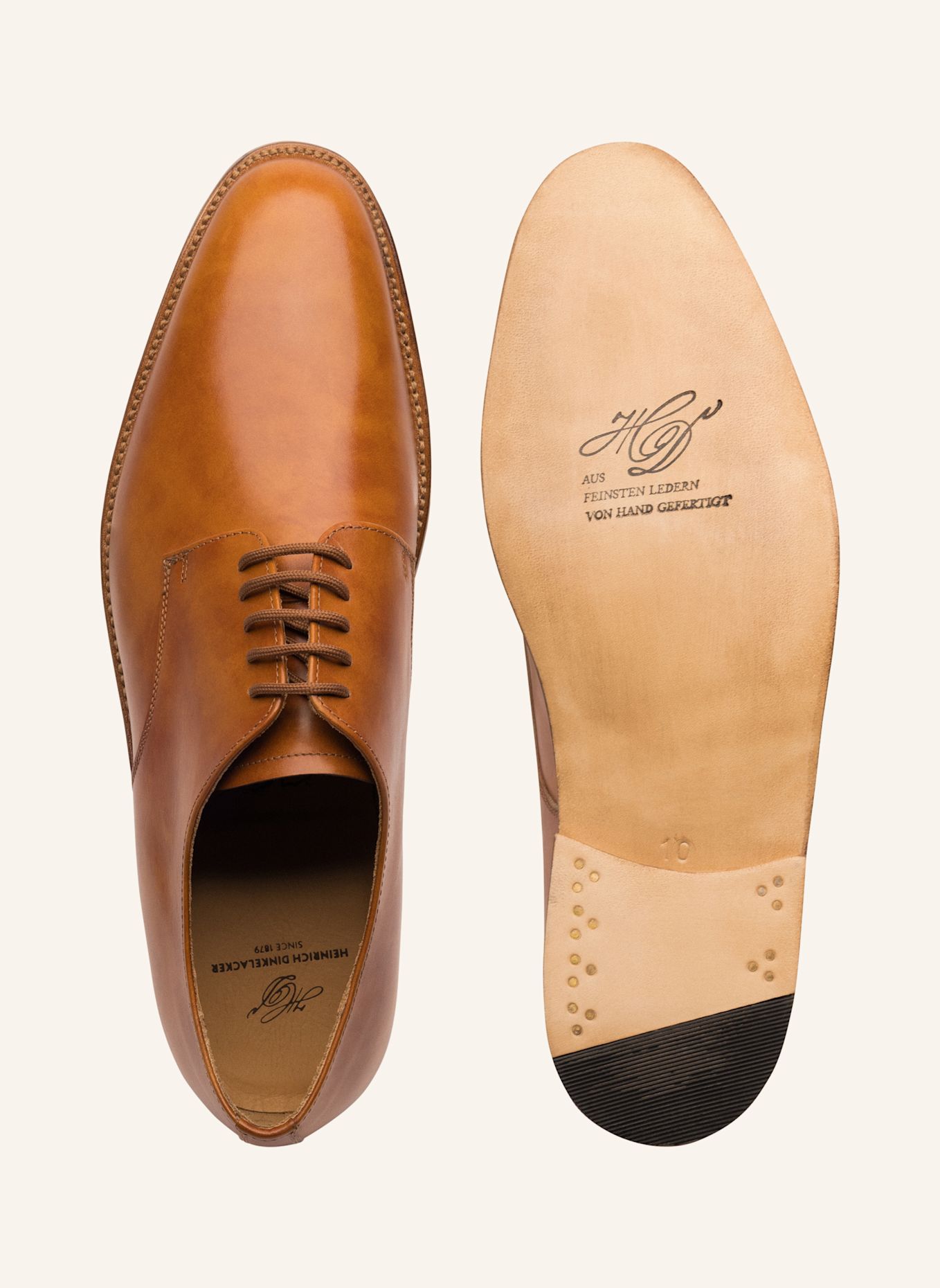 HEINRICH DINKELACKER Veterschoen LUZERN PLAIN TC: COGNAC