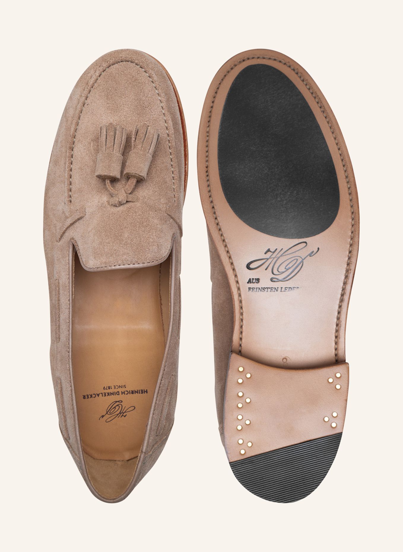 HEINRICH DINKELACKER Loafer WIEN PLAIN TASSEL V: BEIGE